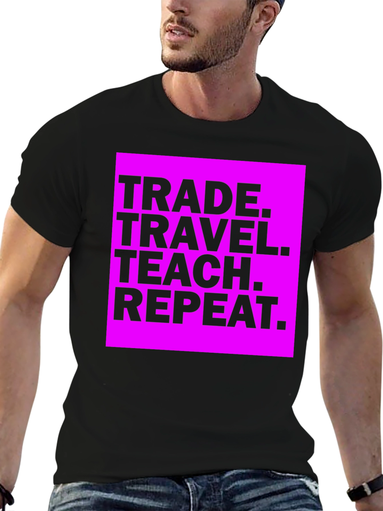 Trade Travel Teach Repeat Graphic Tee