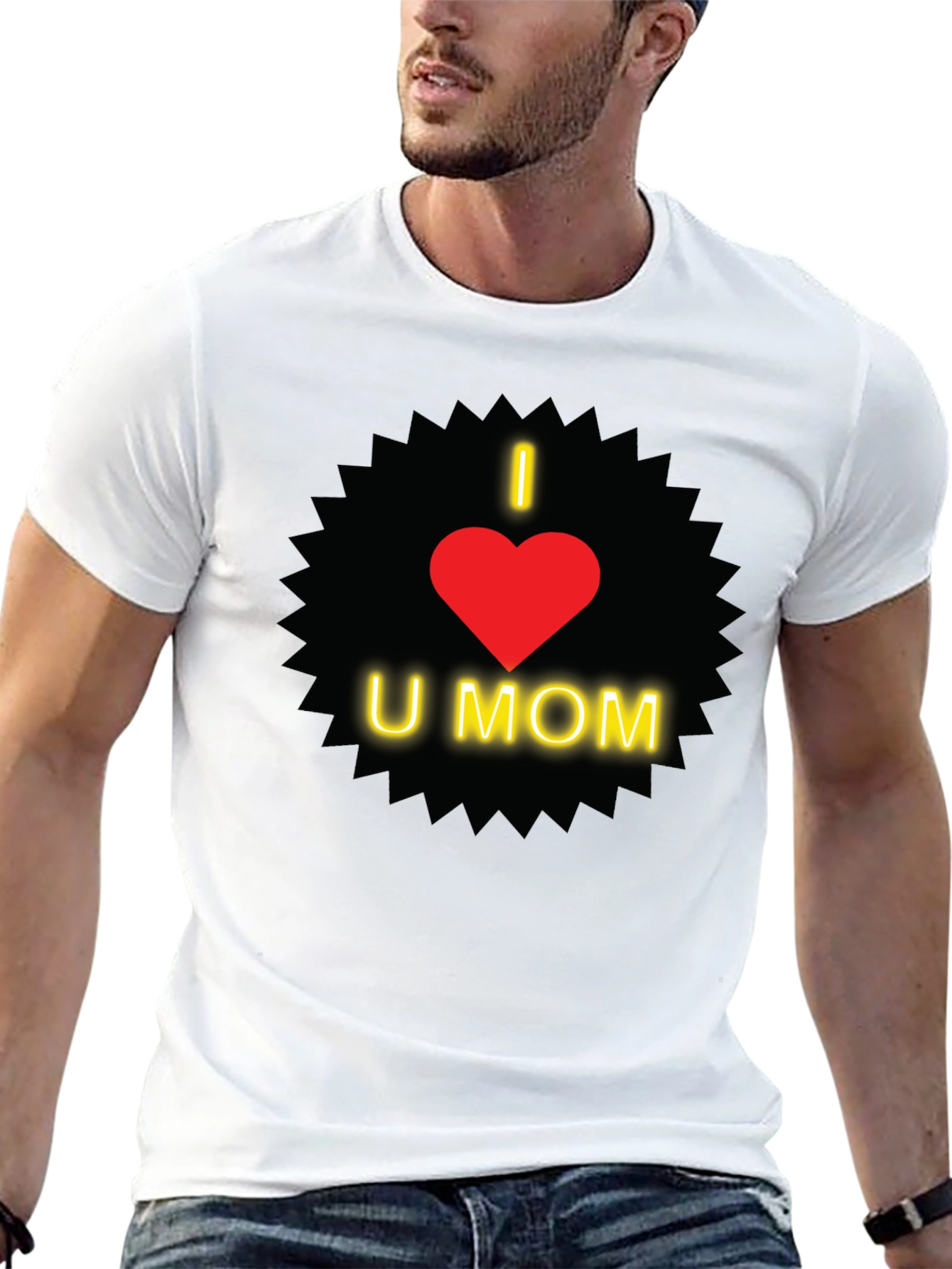 I Love You Mom T-Shirt - Heart Design