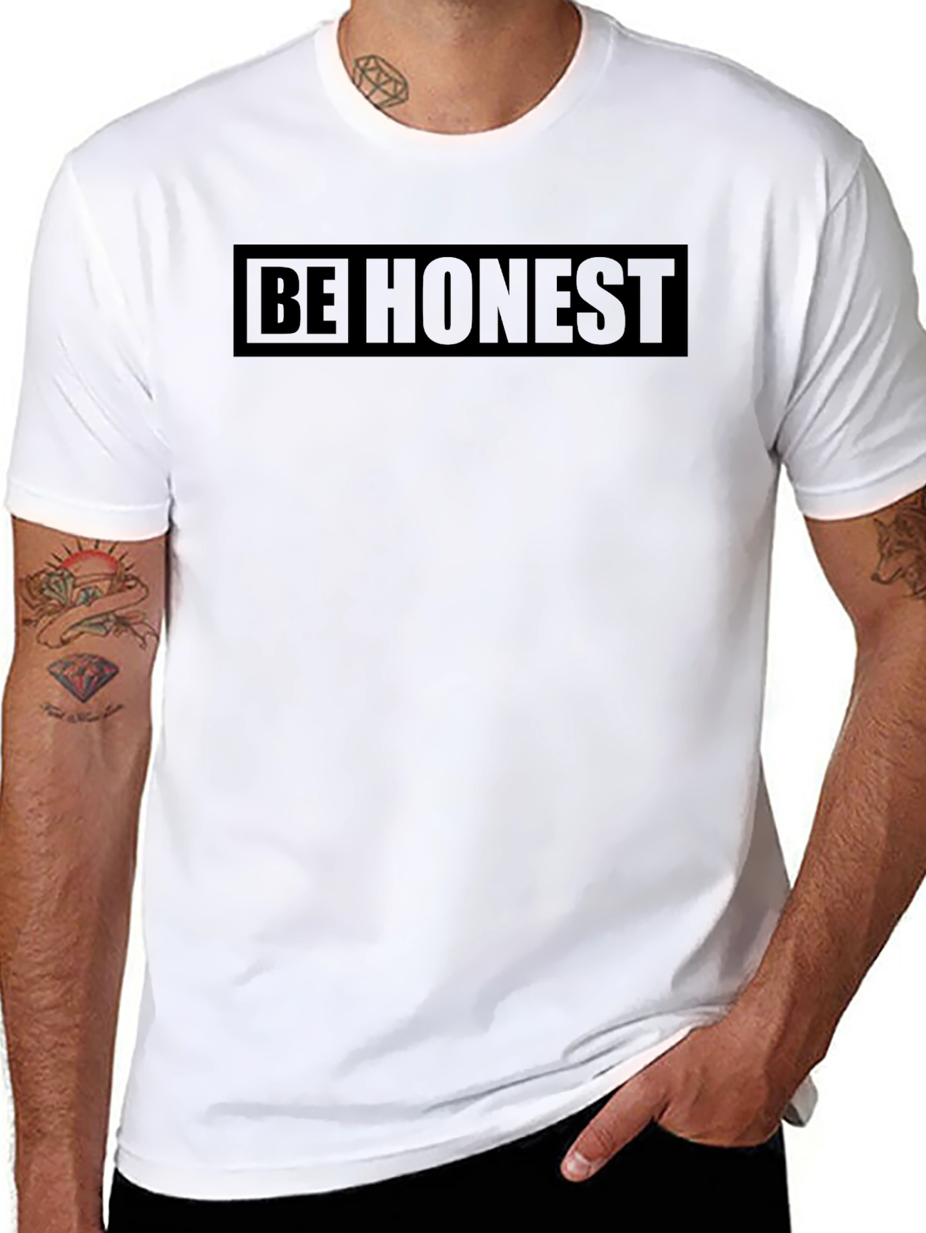 Be Honest Black Graphic Tee | Mens Casual T-Shirt