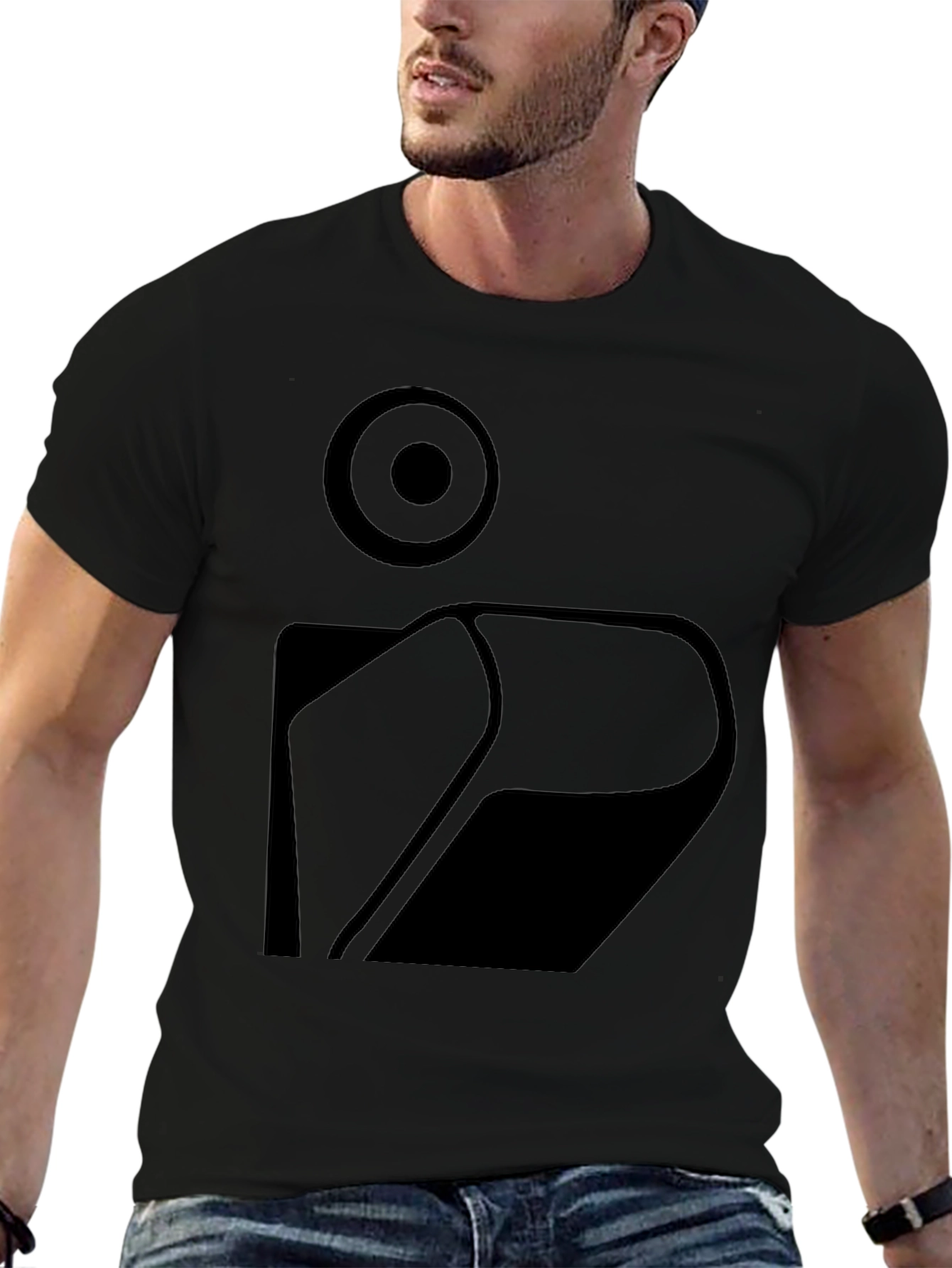 Abstract Graphic Print Mens Black T-Shirt
