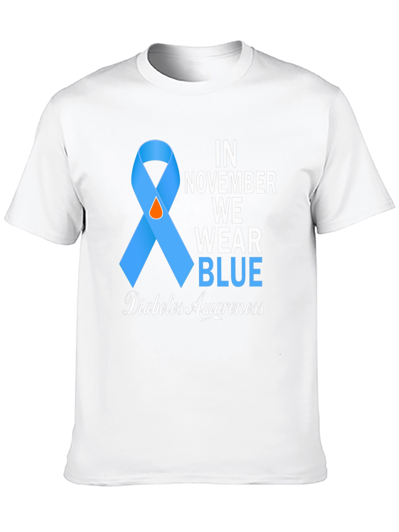 Diabetes Awareness Blue Ribbon T-Shirt