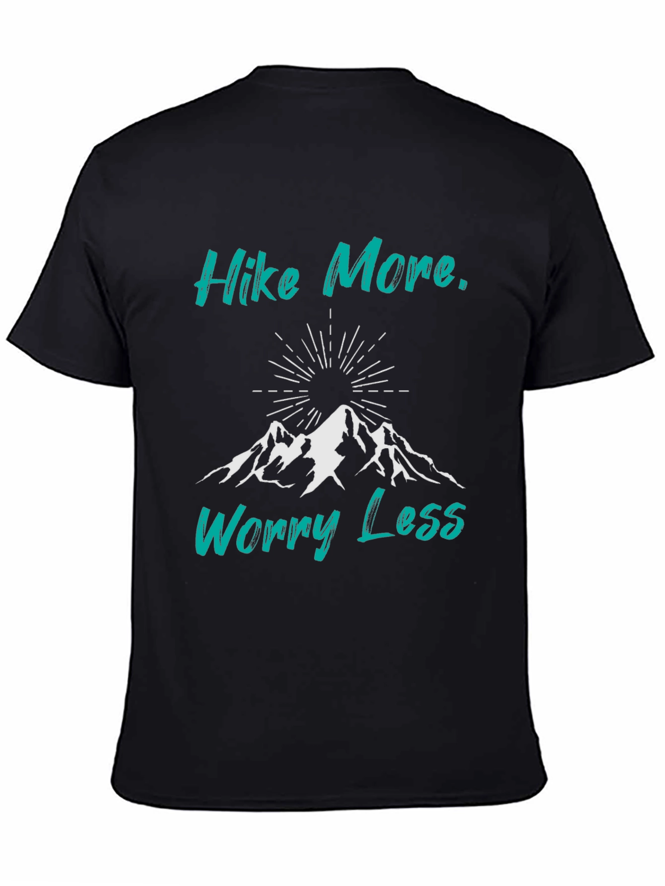 Hike More Worry Less Black Graphic Tee