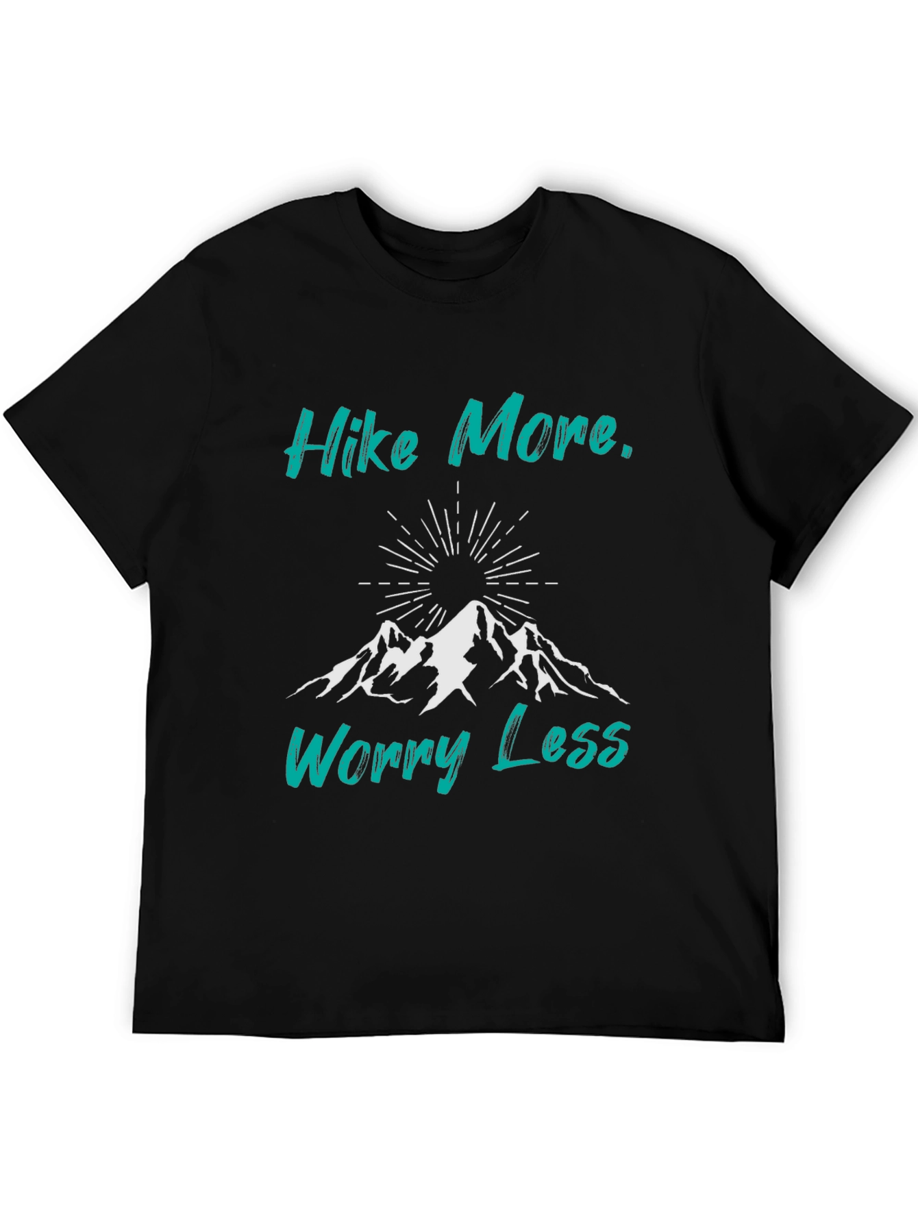 Hike More Worry Less Black Graphic Tee