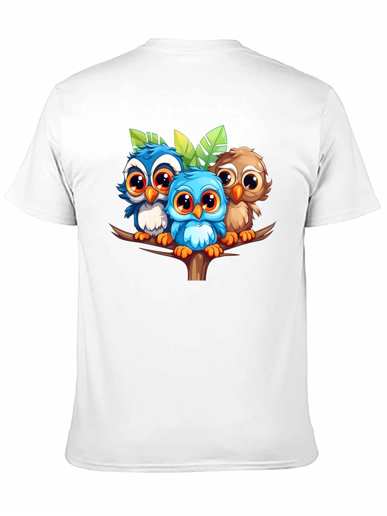 Cute Owls Graphic Tee - Black Unisex T-Shirt