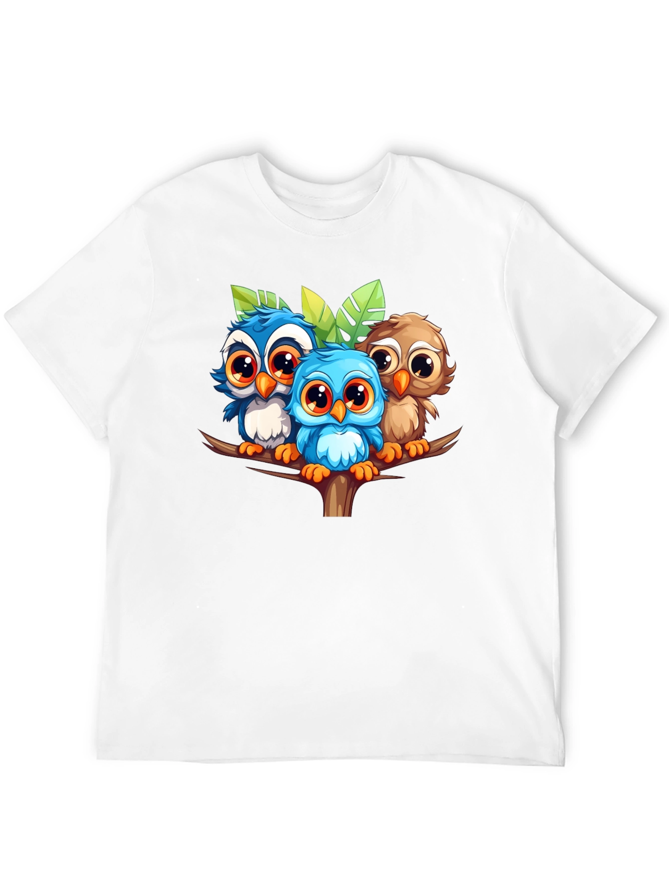 Cute Owls Graphic Tee - Black Unisex T-Shirt