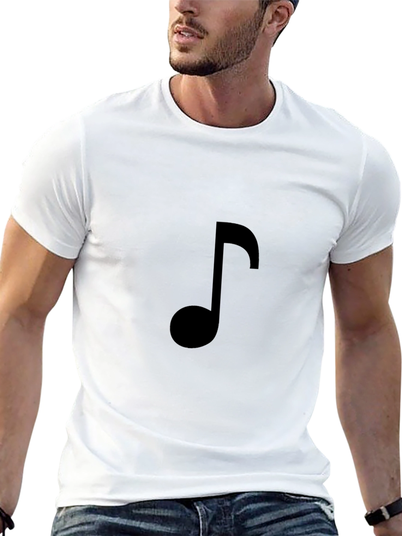 Black Music Note T-Shirt - Stylish Casual Tee