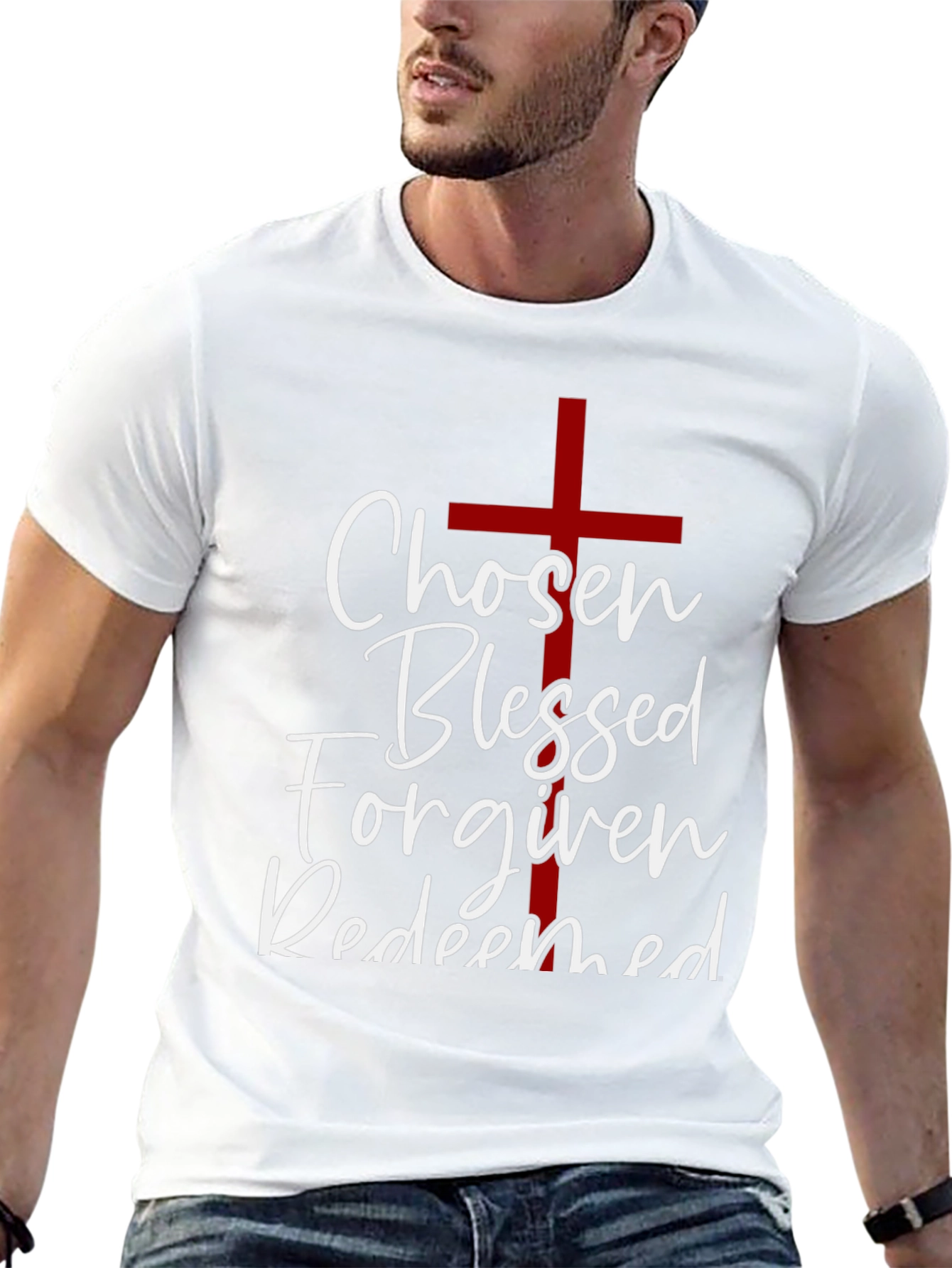 Chosen Blessed Forgiven Redeemed Christian T-Shirt