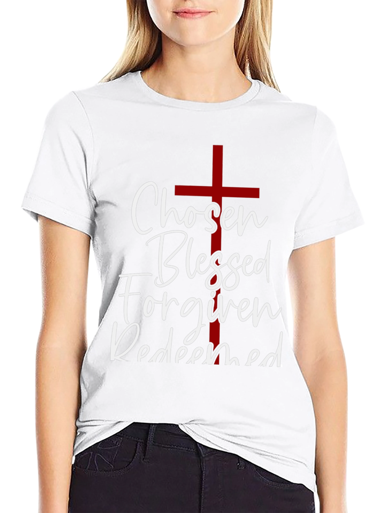 Chosen Blessed Forgiven Redeemed Christian T-Shirt