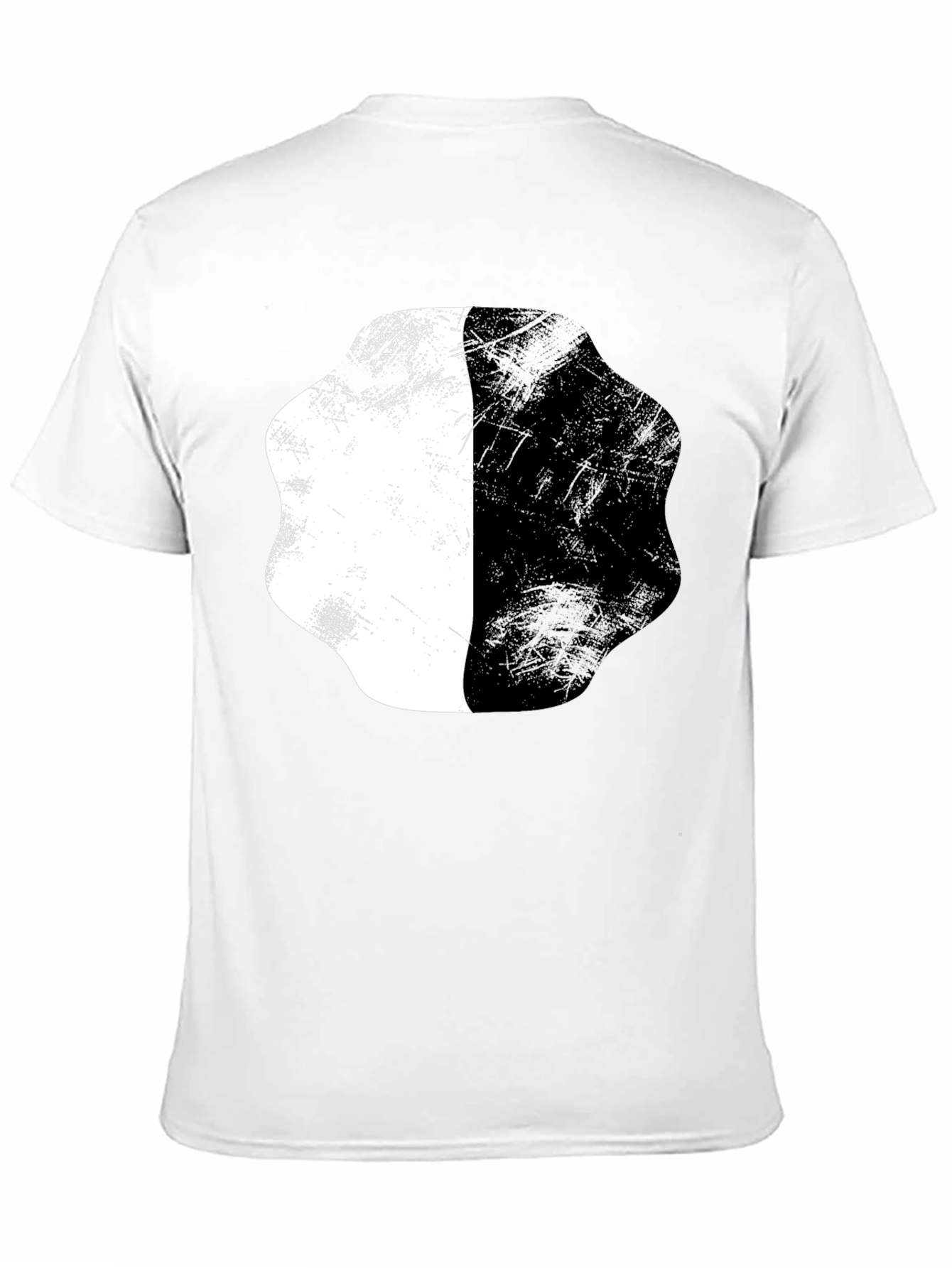 Abstract Half White Half Black Graphic Tee