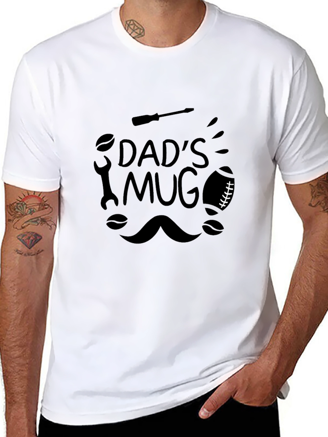 Dads Mug Graphic T-Shirt Black