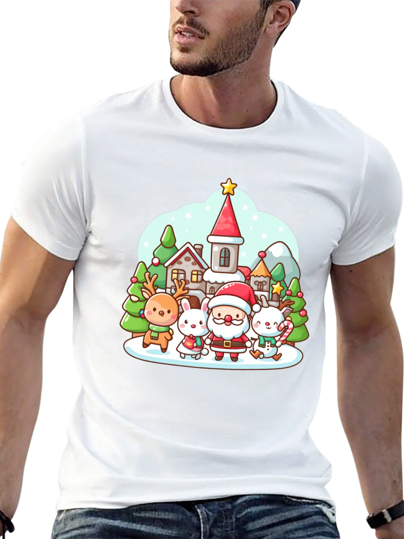 Festive Cartoon Christmas T-Shirt