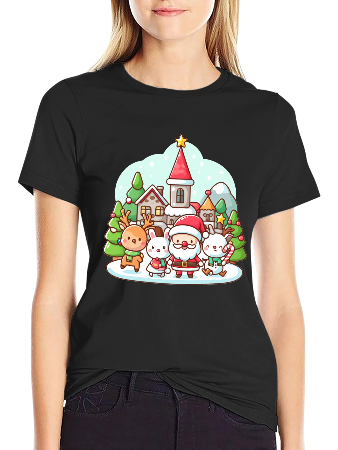 Festive Cartoon Christmas T-Shirt
