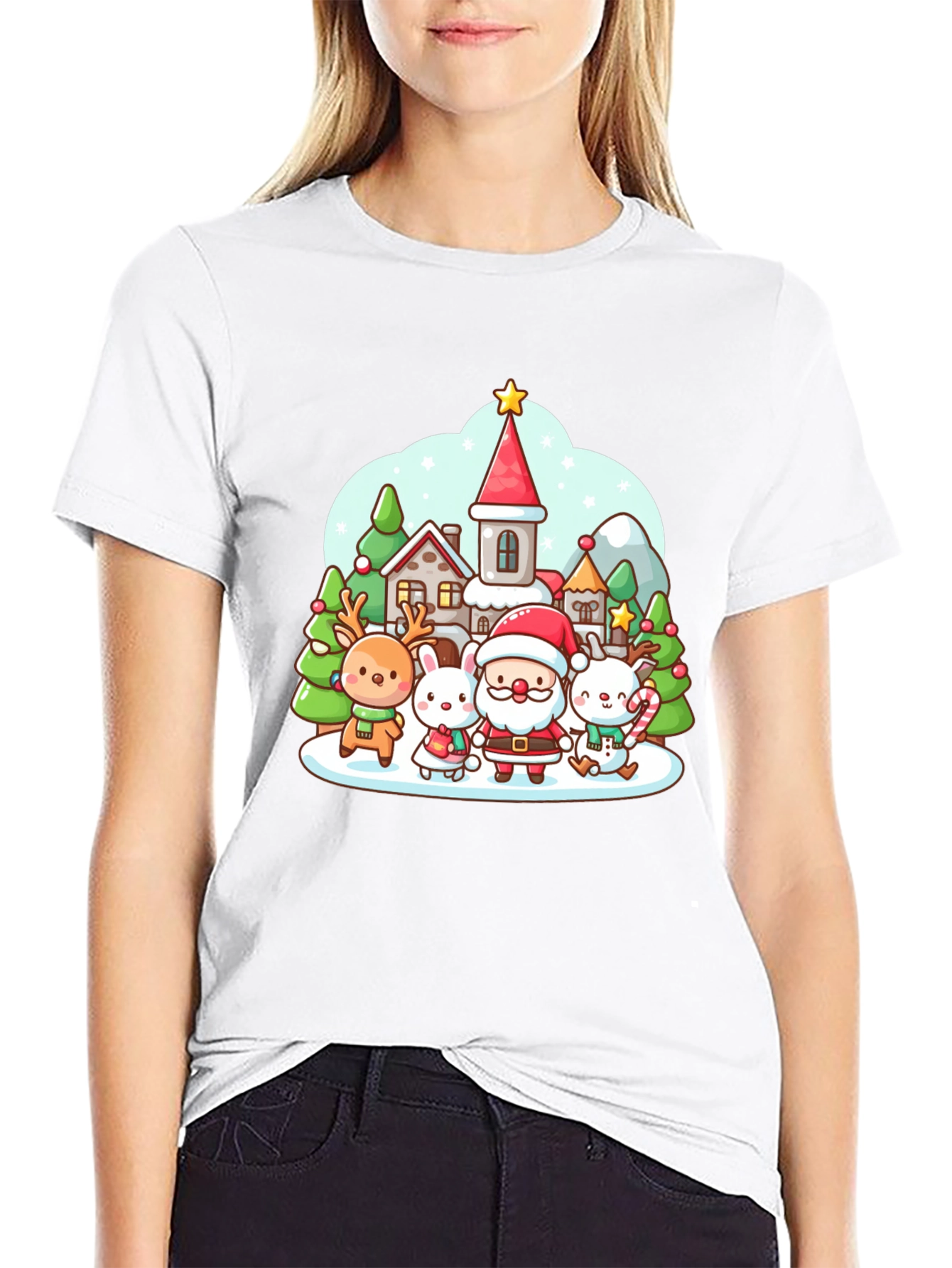 Festive Cartoon Christmas T-Shirt