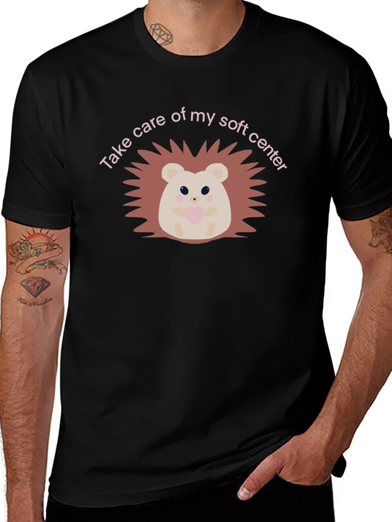 Soft Center Hedgehog Black T-Shirt