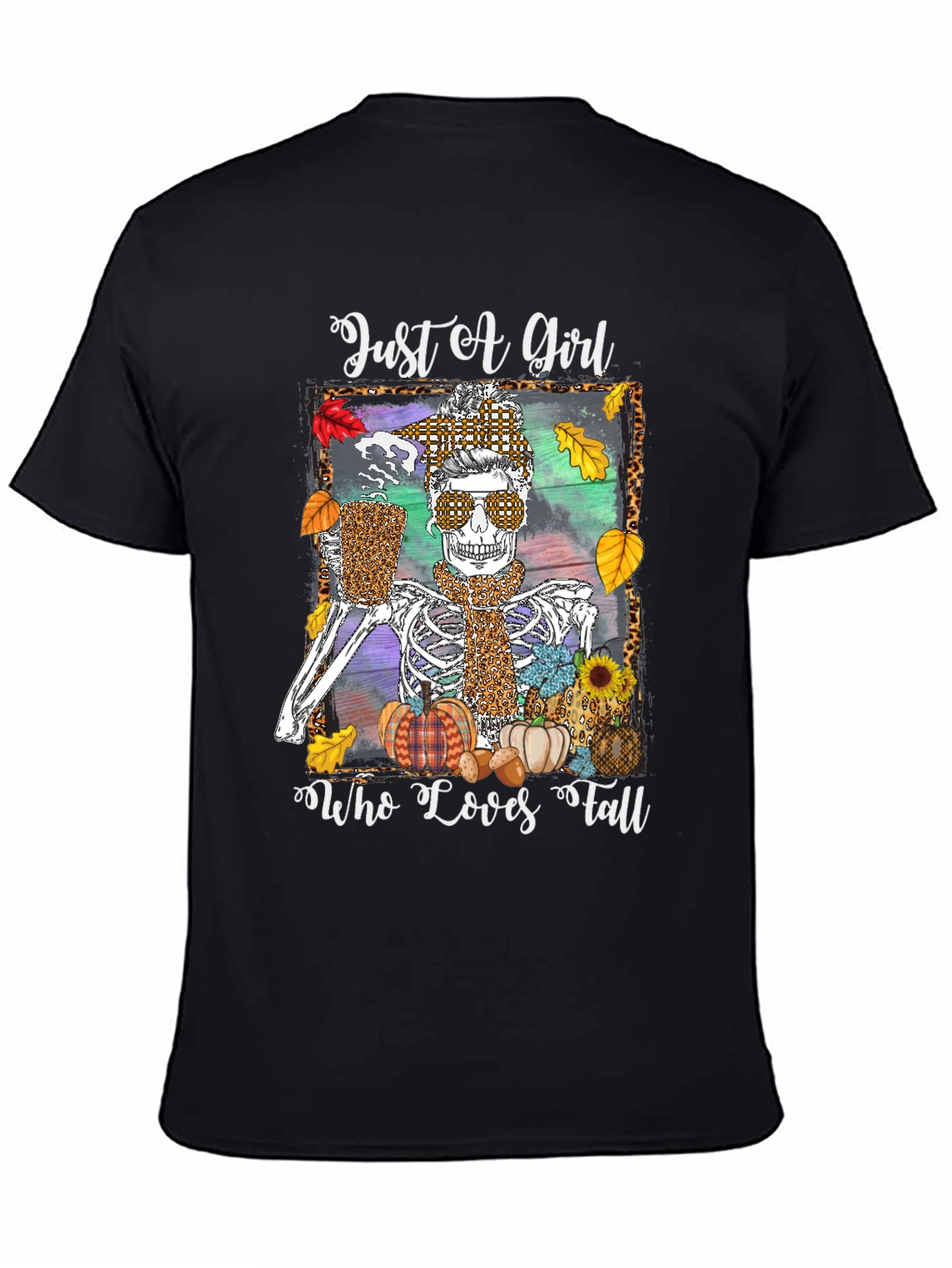 Just A Girl Who Loves Fall Skeleton T-Shirt