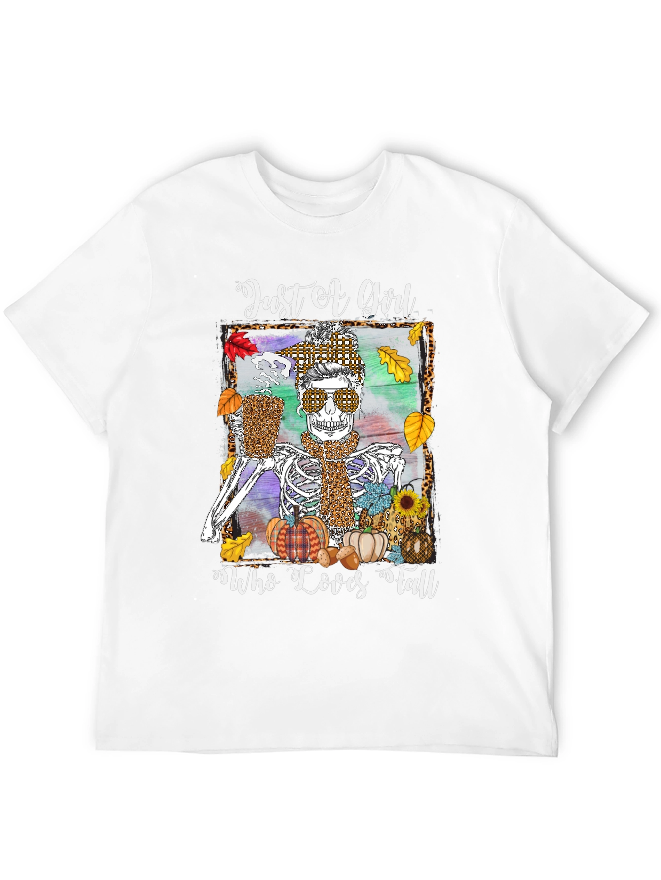 Just A Girl Who Loves Fall Skeleton T-Shirt