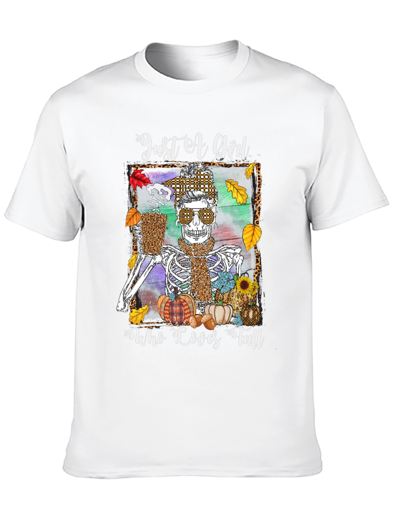 Just A Girl Who Loves Fall Skeleton T-Shirt