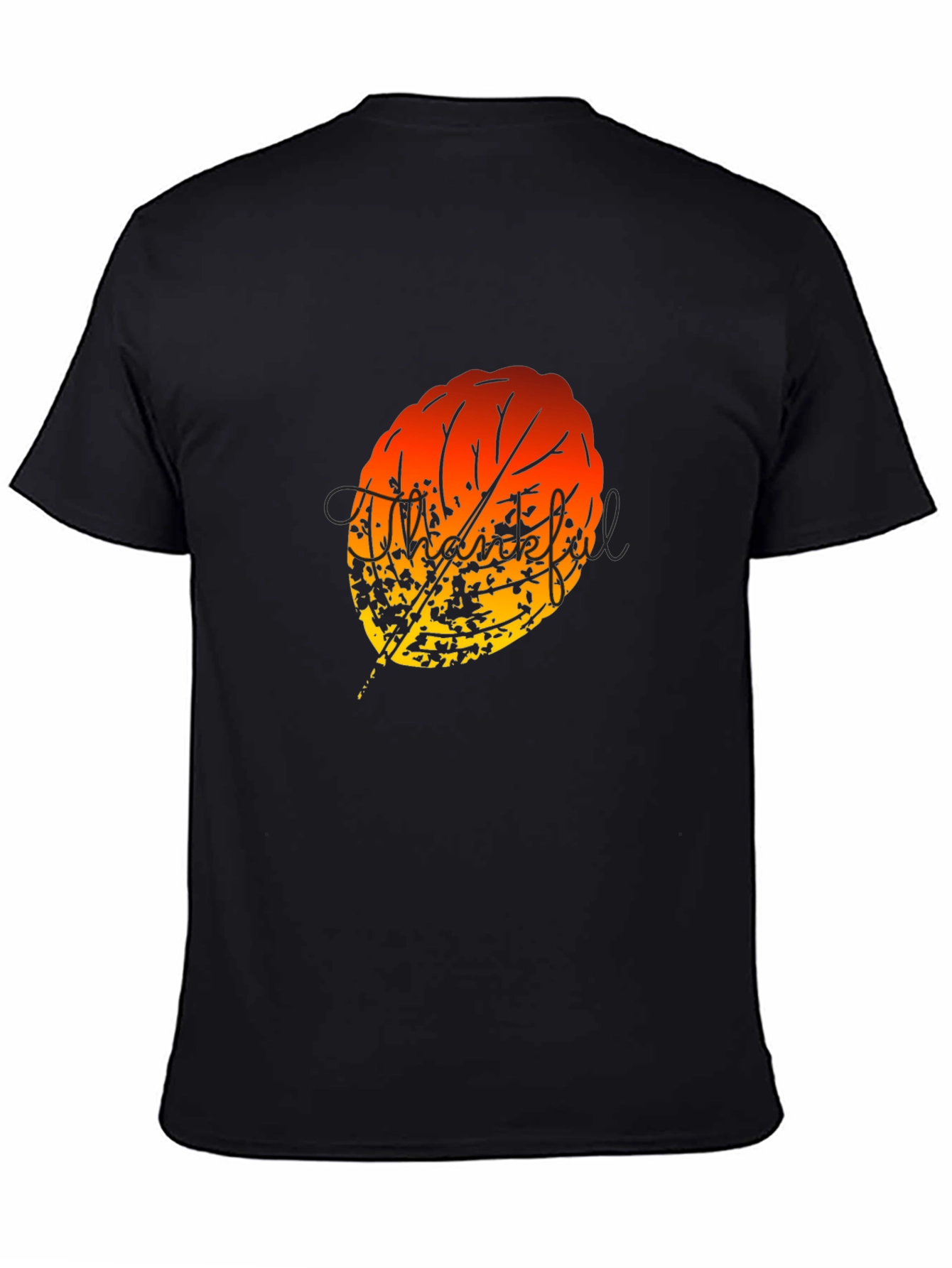 Abstract Autumn Leaf Graphic T-Shirt