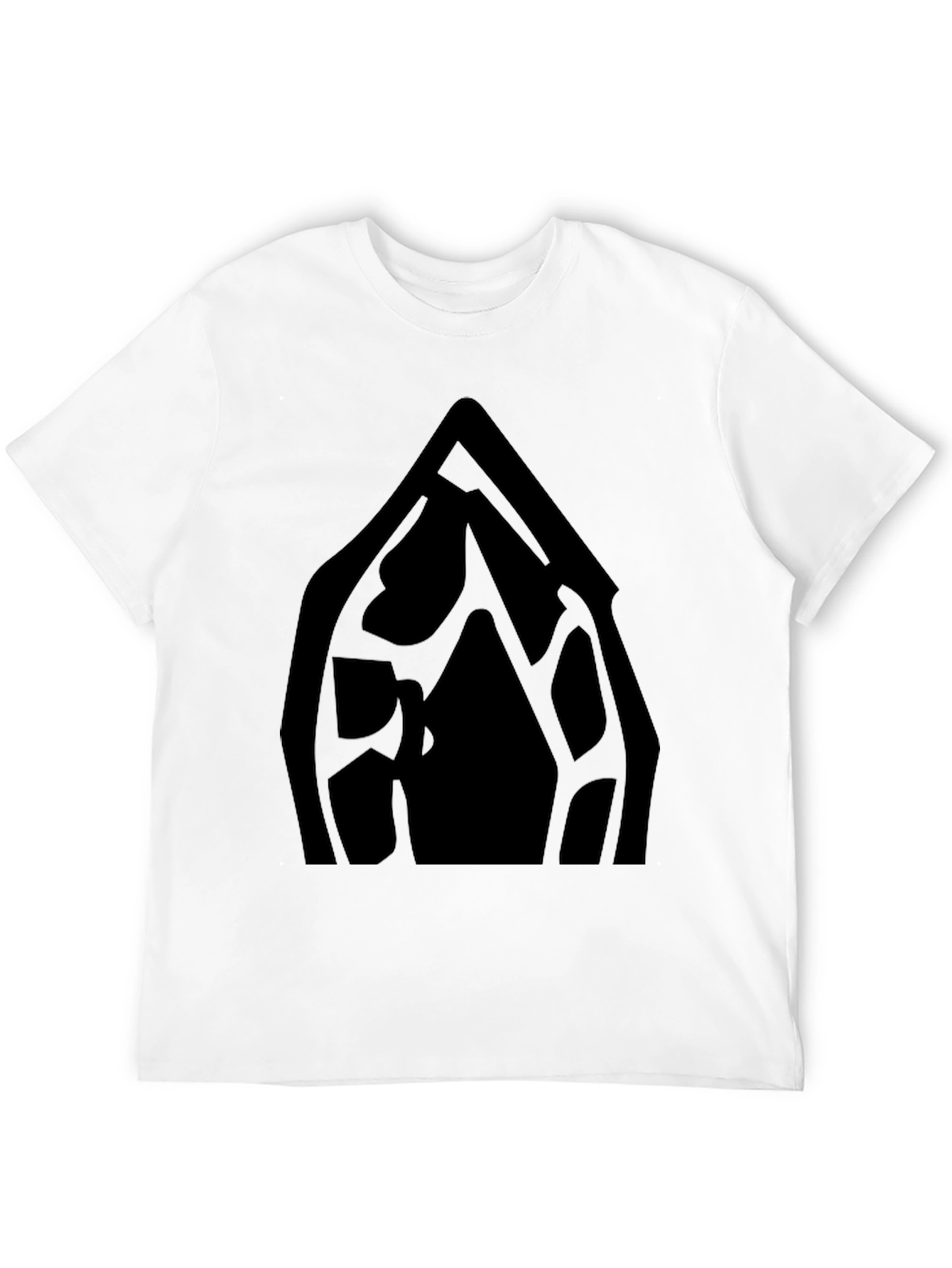 Black Graphic Tee - Abstract Window Design
