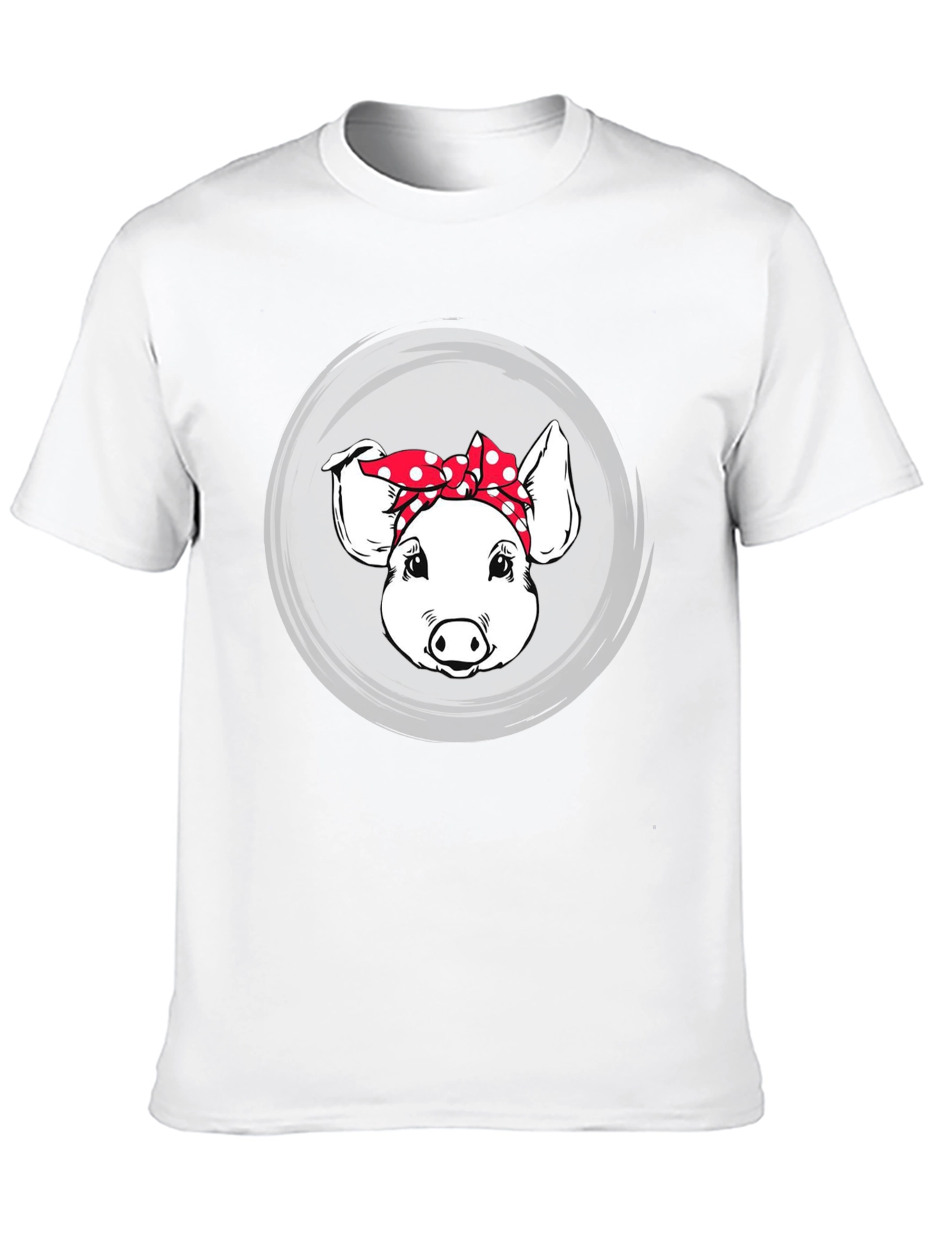 Pig with Bandana Graphic Tee - Black