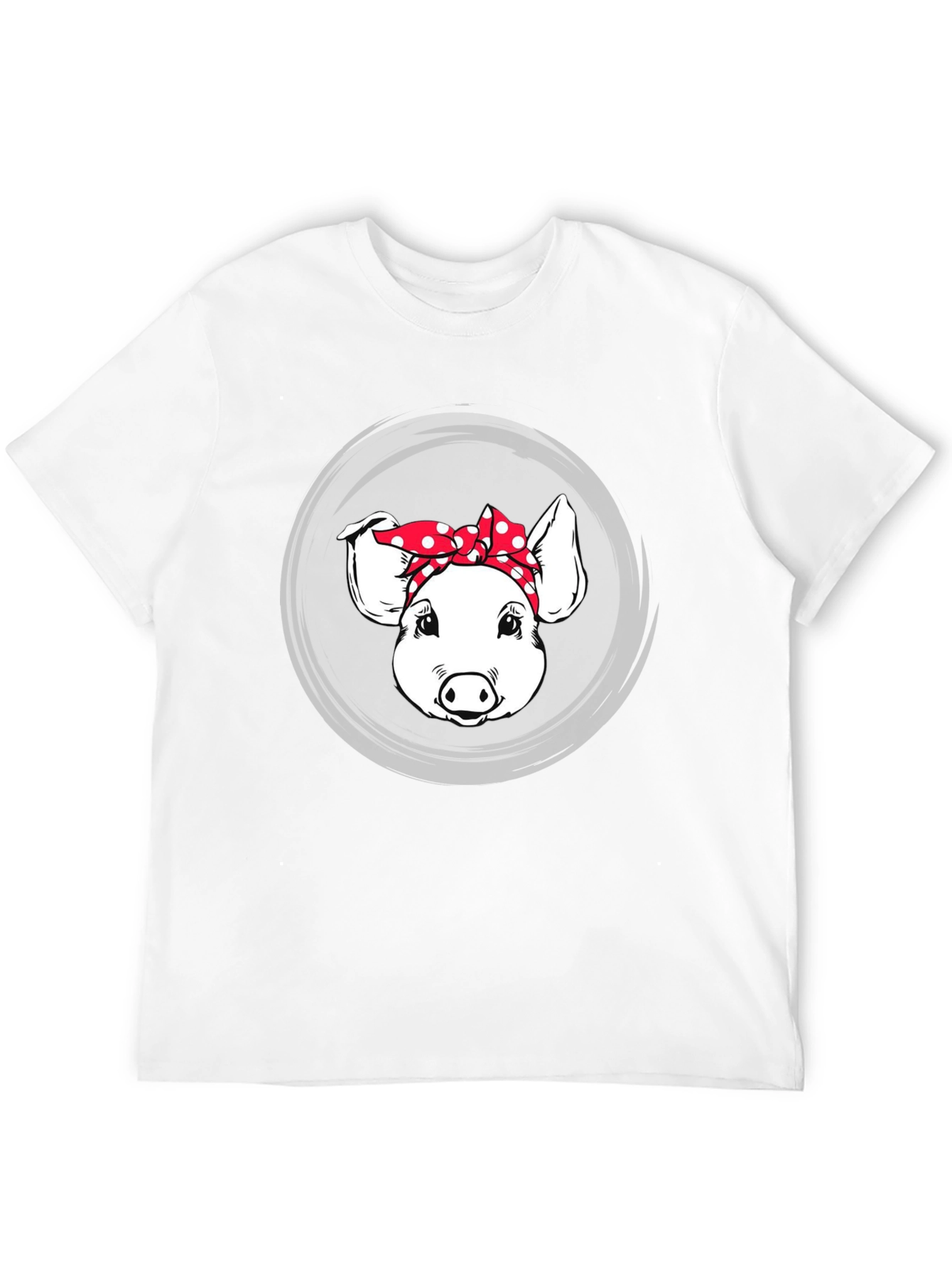 Pig with Bandana Graphic Tee - Black