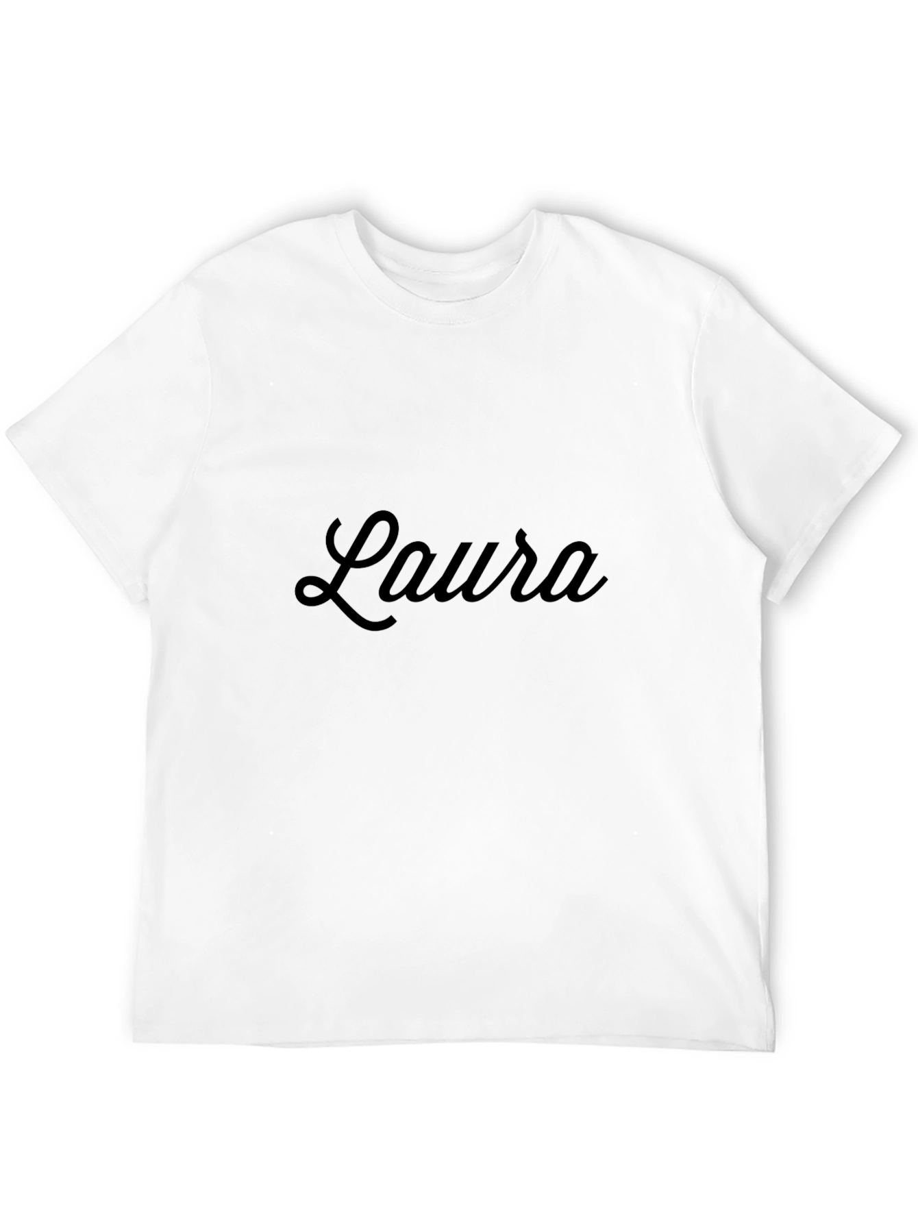 Laura Script Black T-Shirt - Personalized Gift
