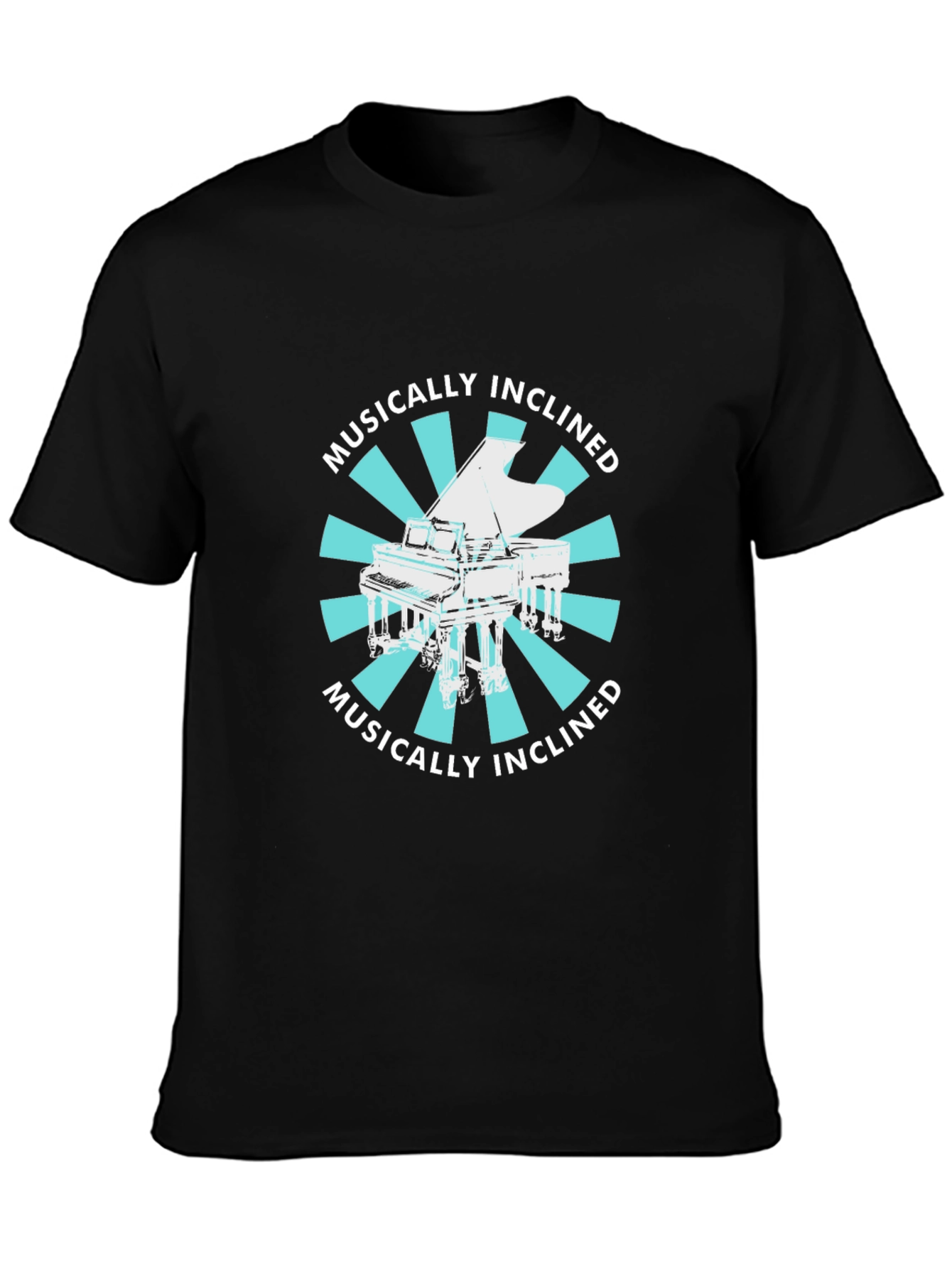Musically Inclined Piano Graphic Tee - Black
