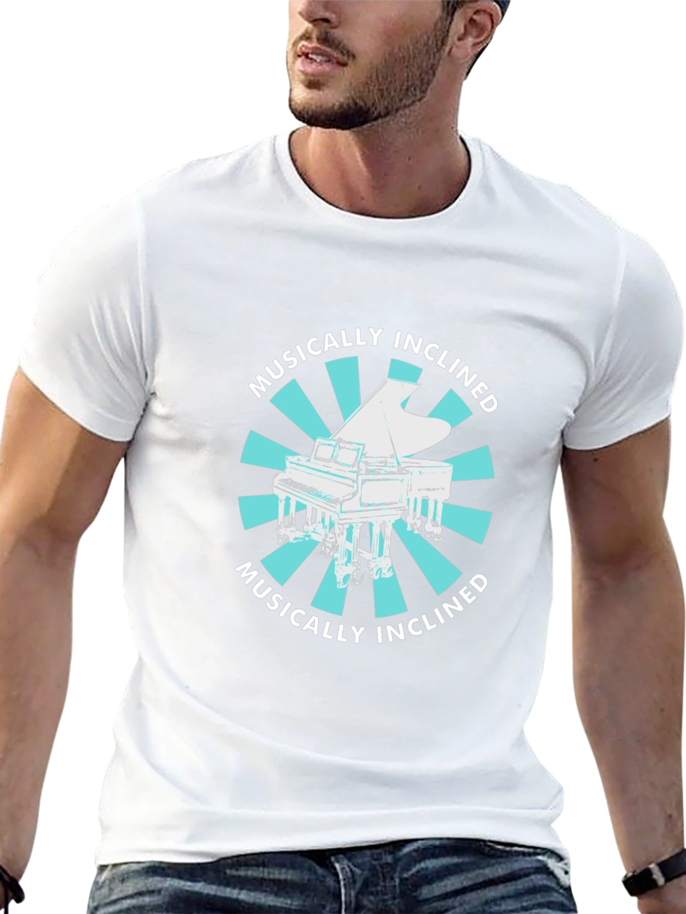 Musically Inclined Piano Graphic Tee - Black