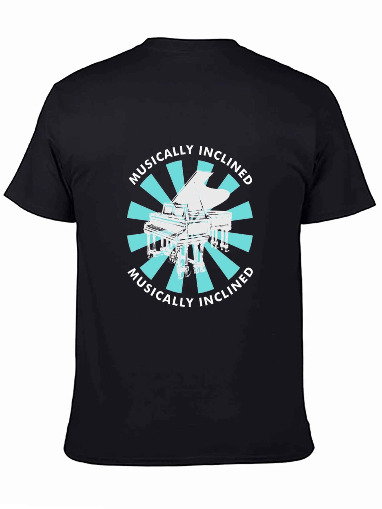 Musically Inclined Piano Graphic Tee - Black