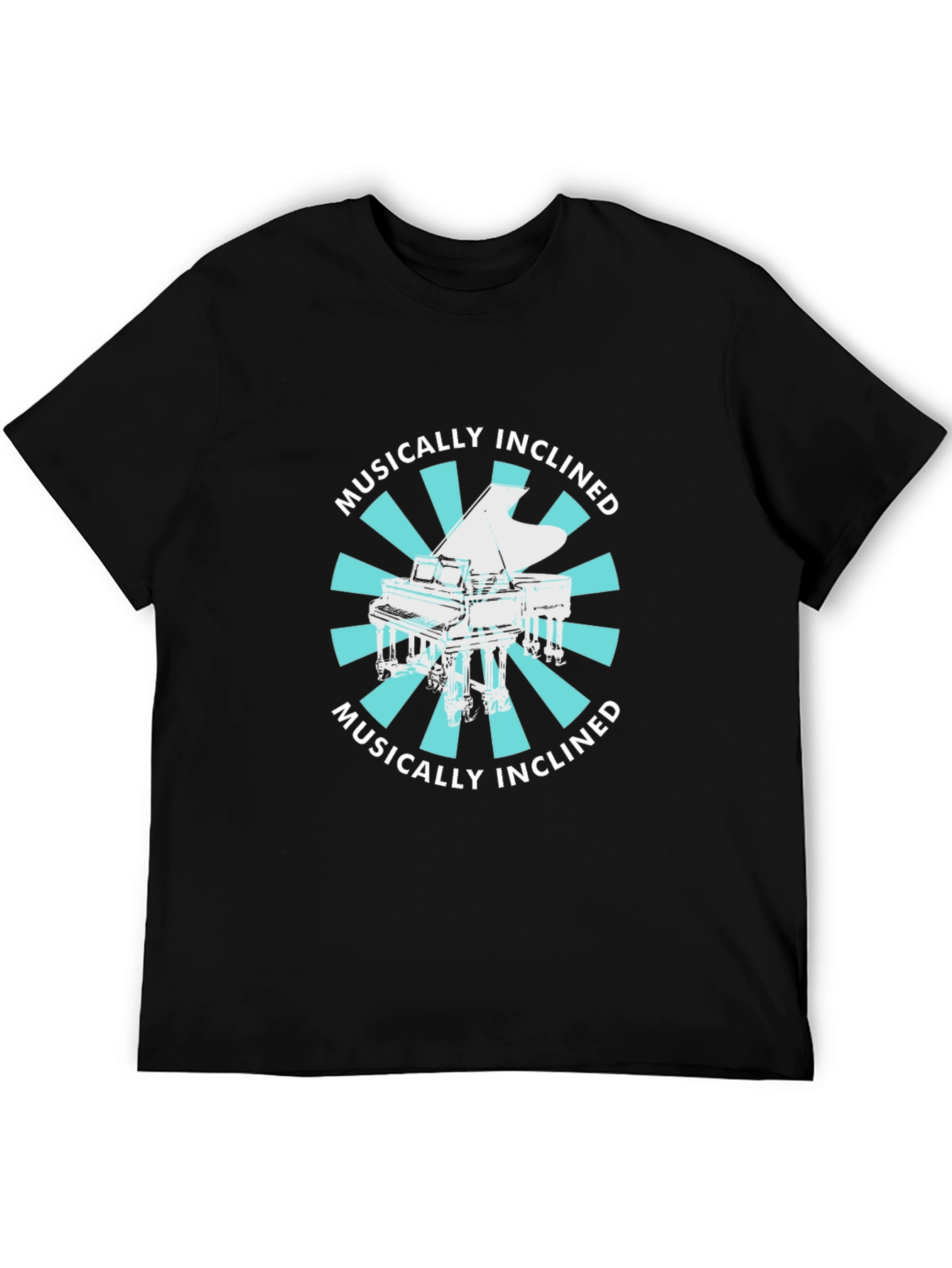 Musically Inclined Piano Graphic Tee - Black