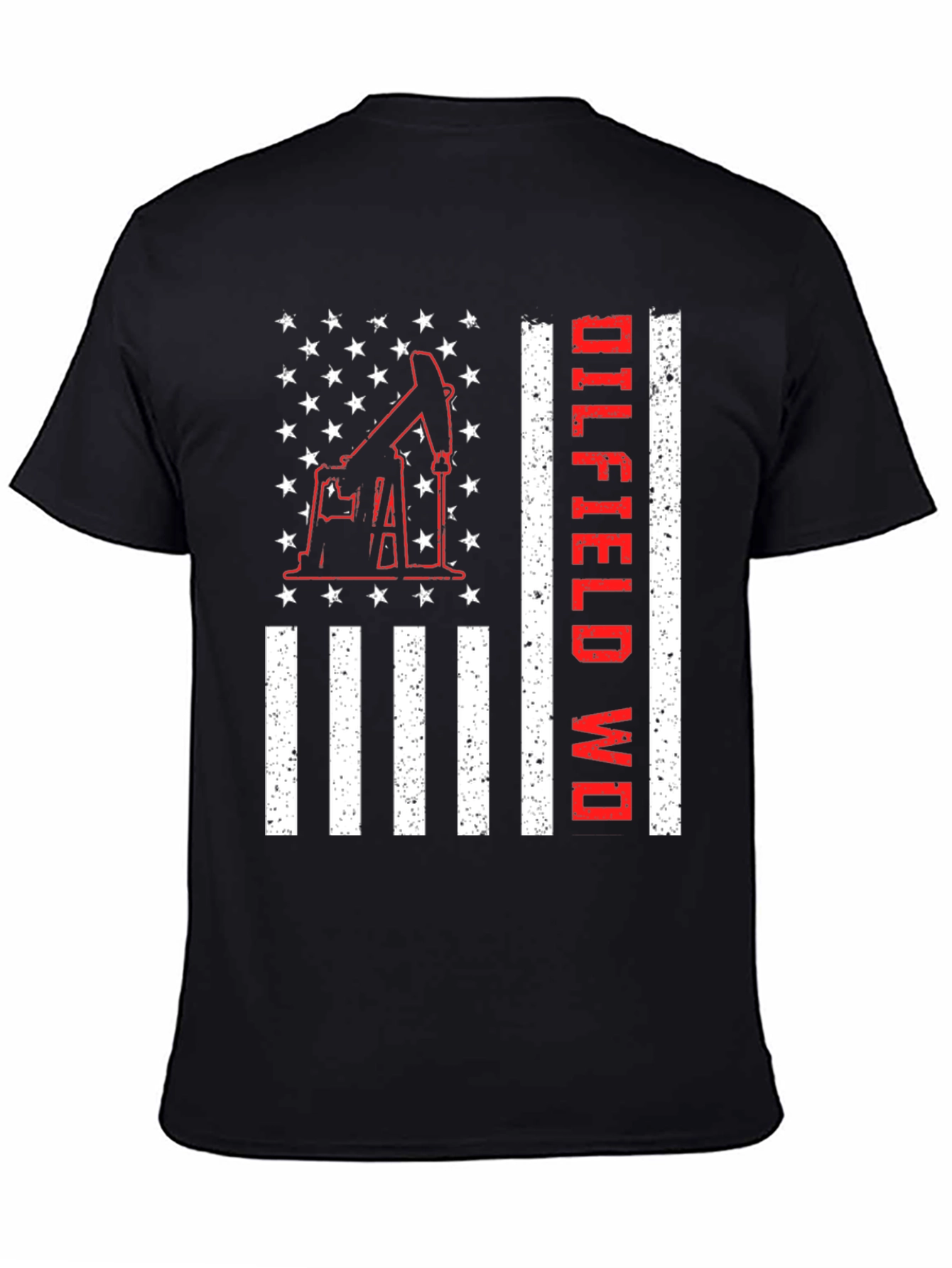 Oilfield Worker American Flag Graphic T-Shirt