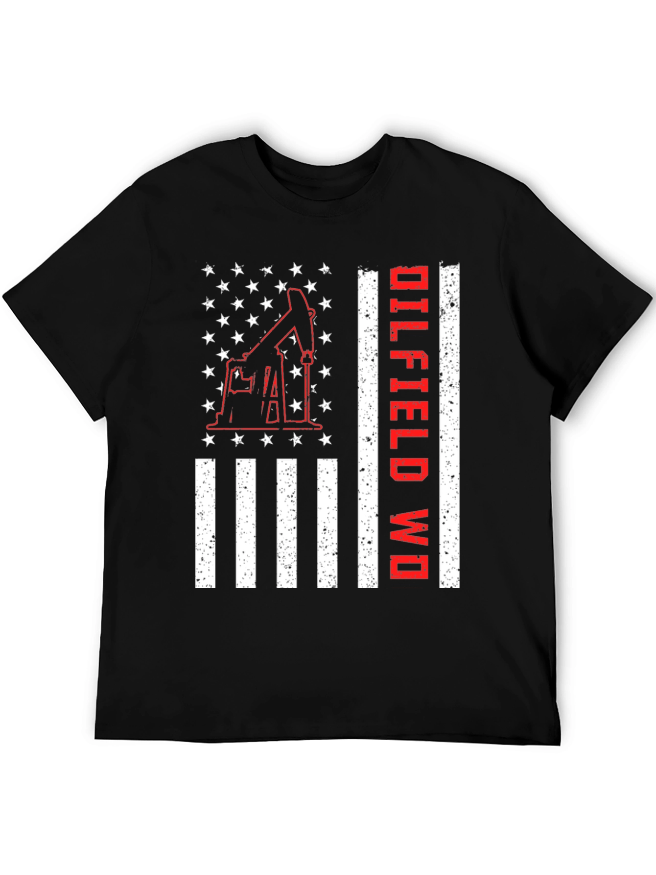 Oilfield Worker American Flag Graphic T-Shirt