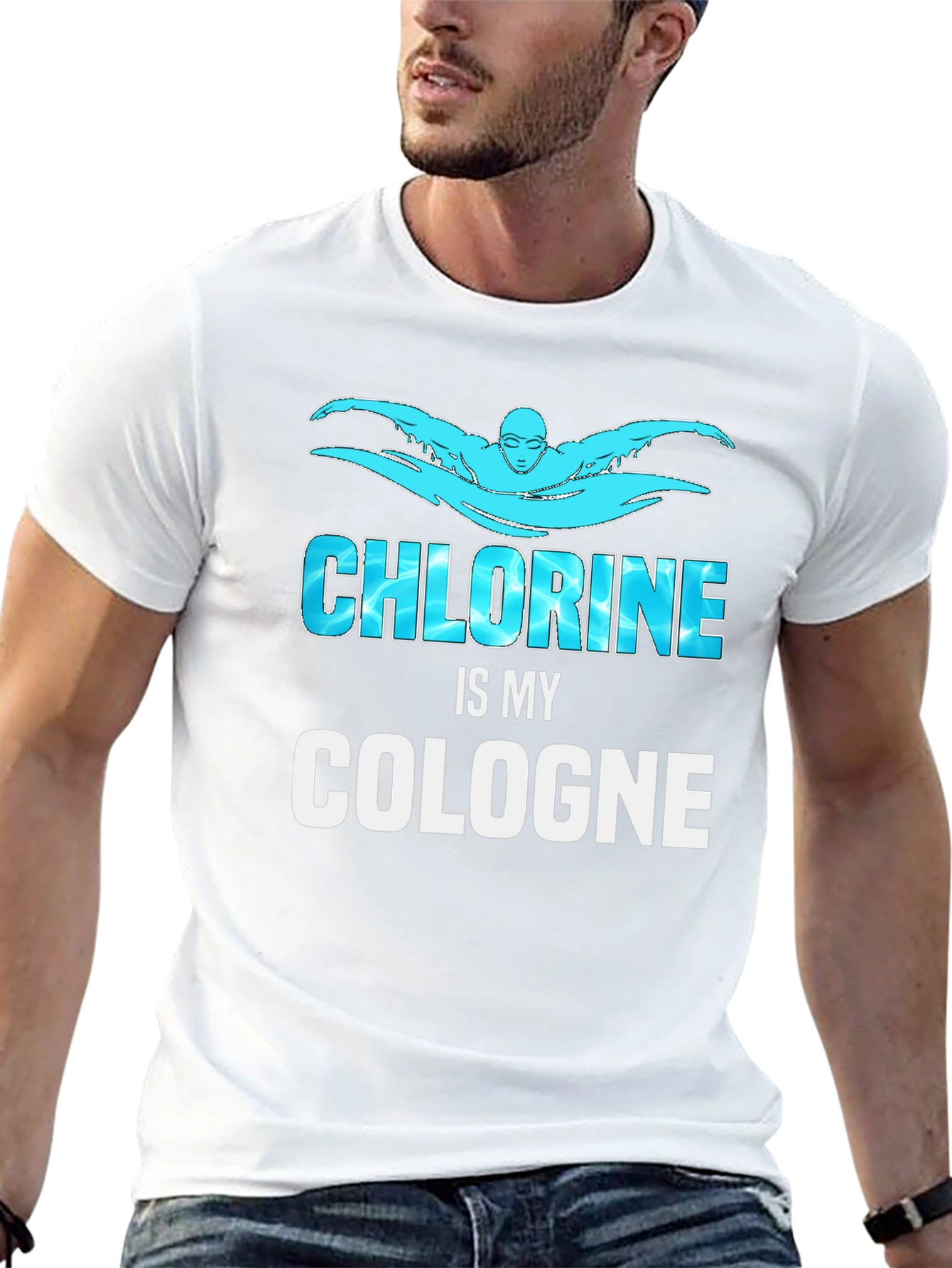 Chlorine is My Cologne Swimmer Black T-Shirt