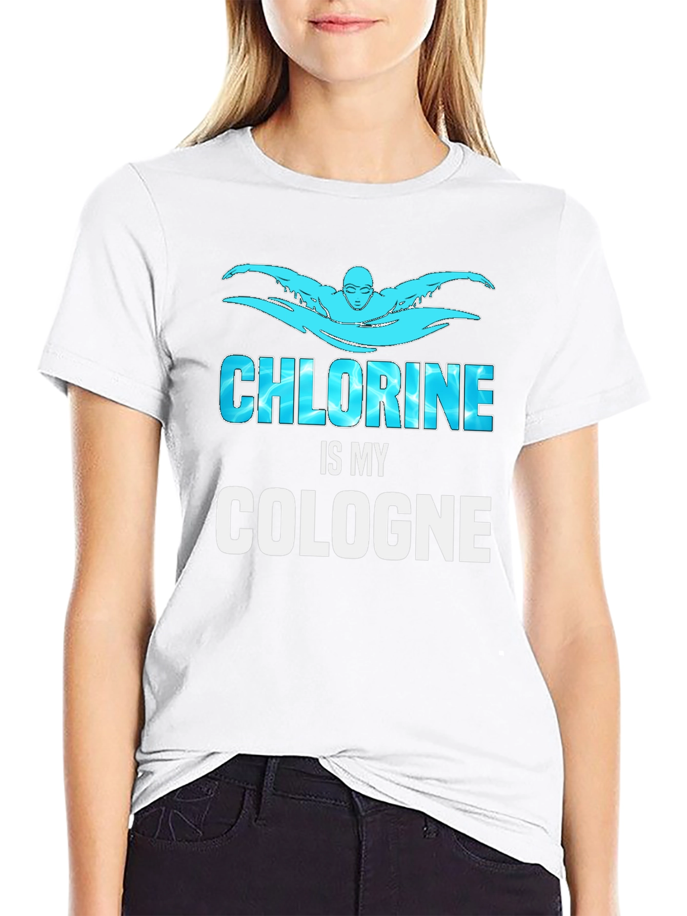 Chlorine is My Cologne Swimmer Black T-Shirt