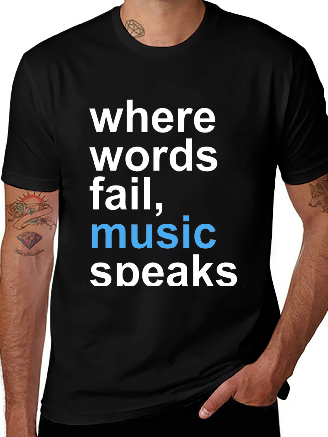 Where Words Fail Music Speaks Graphic Tee