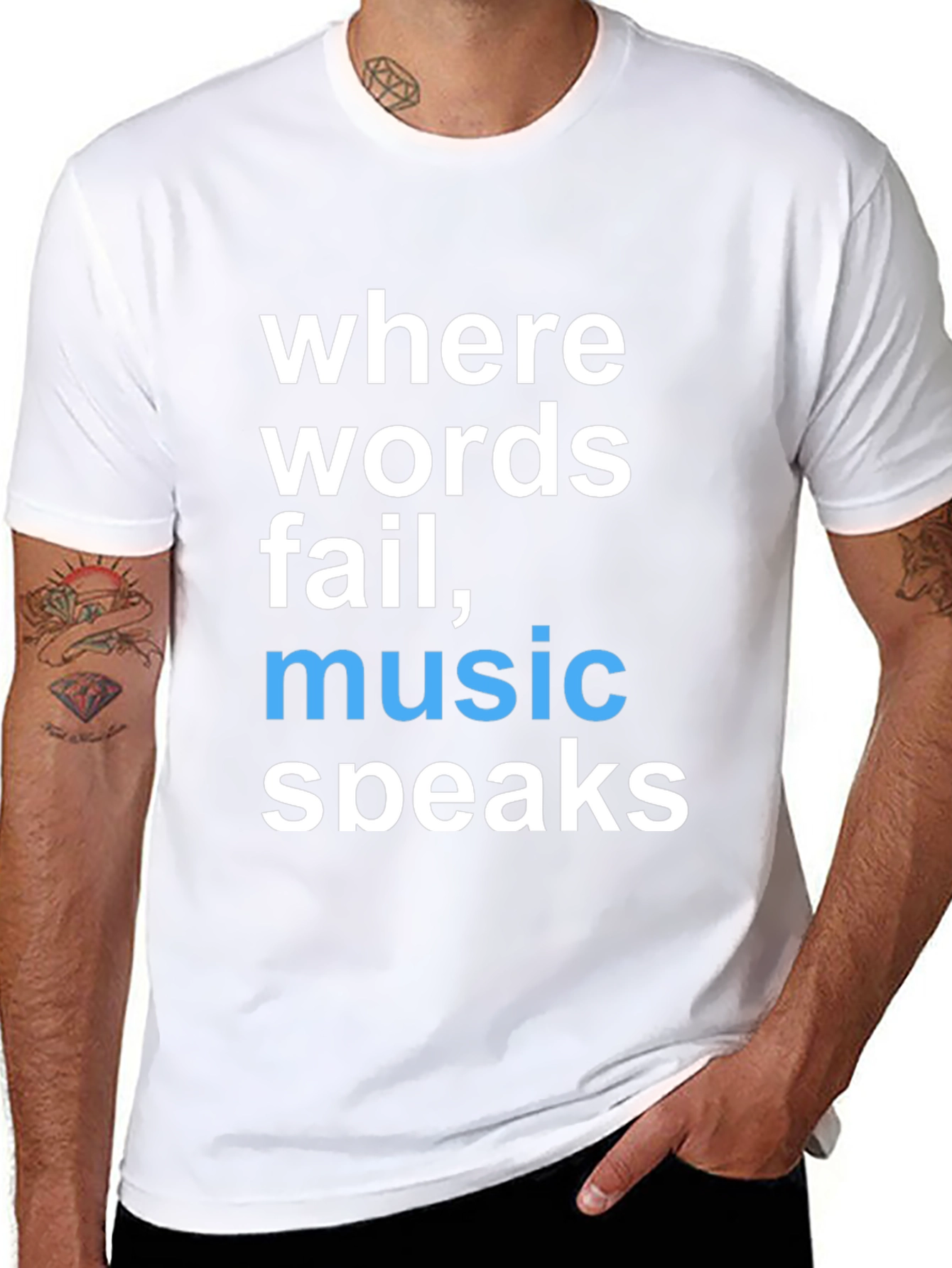 Where Words Fail Music Speaks Graphic Tee