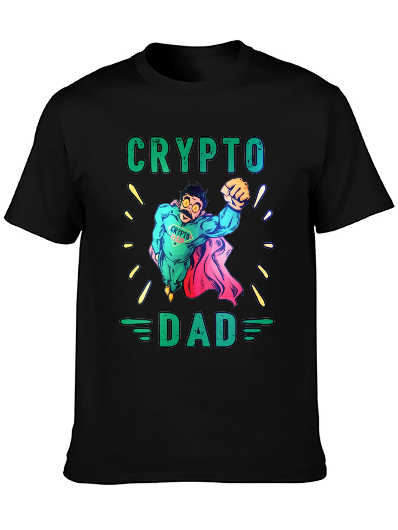 Crypto Dad Superhero Graphic T-Shirt
