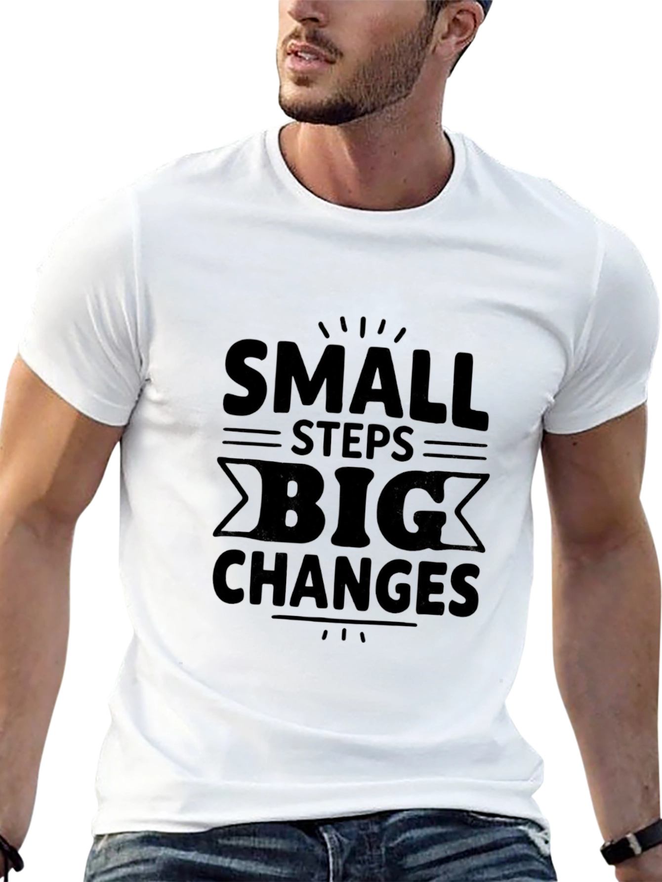 Small Steps Big Changes Black Graphic Tee