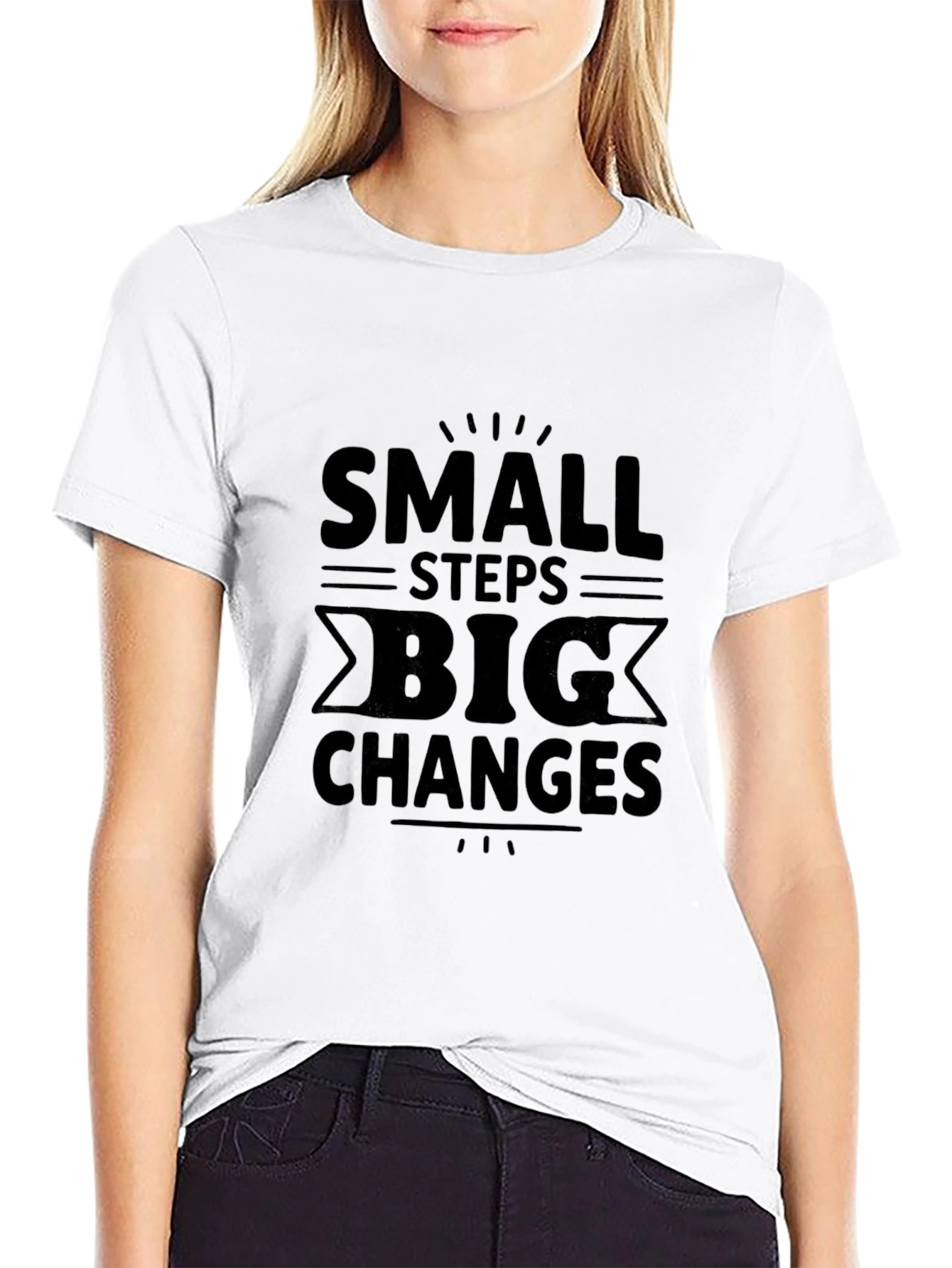 Small Steps Big Changes Black Graphic Tee