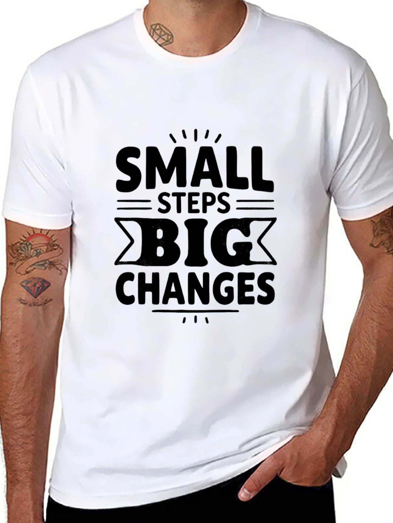 Small Steps Big Changes Black Graphic Tee
