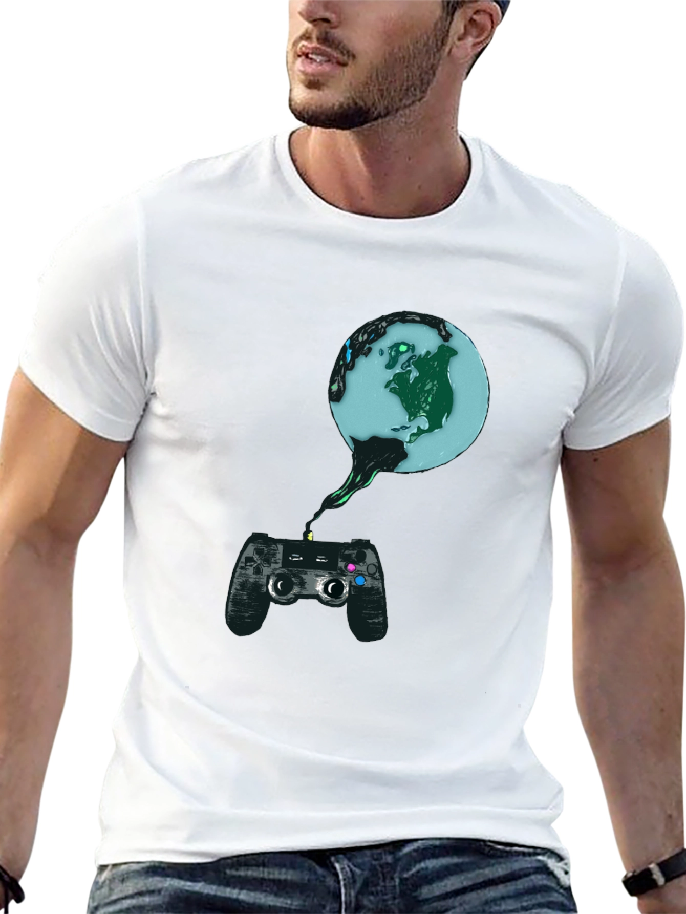 Gaming Earth T-Shirt - Controller Design