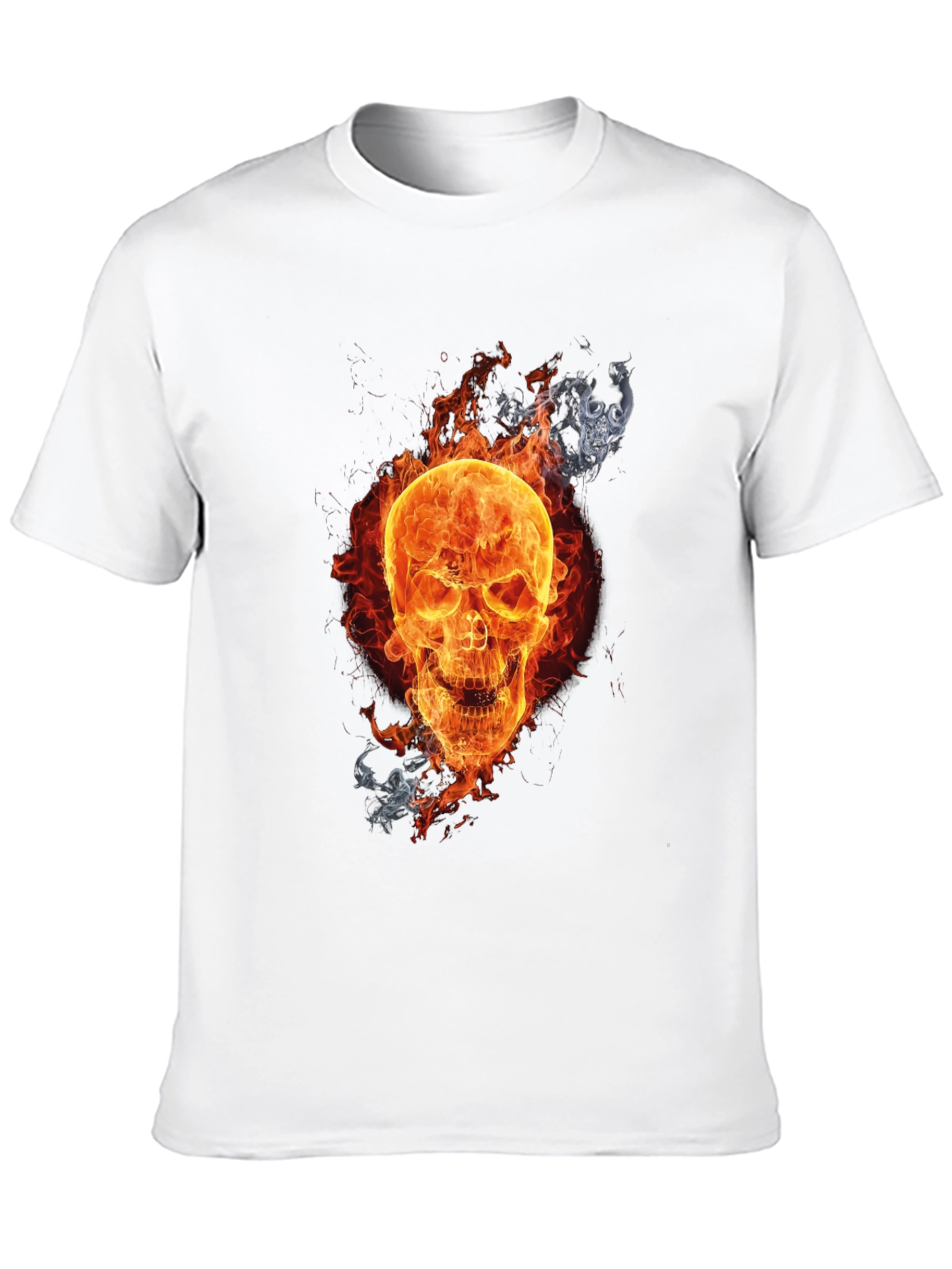 Fiery Skull Graphic Tee - Mens Black T-Shirt