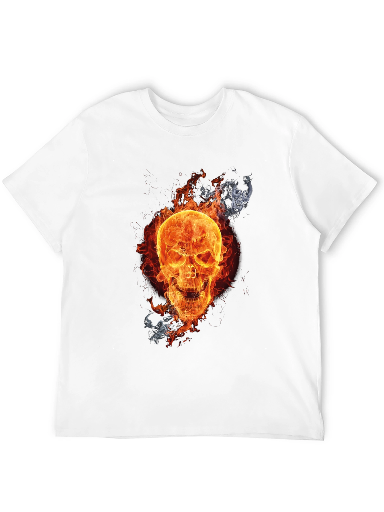Fiery Skull Graphic Tee - Mens Black T-Shirt