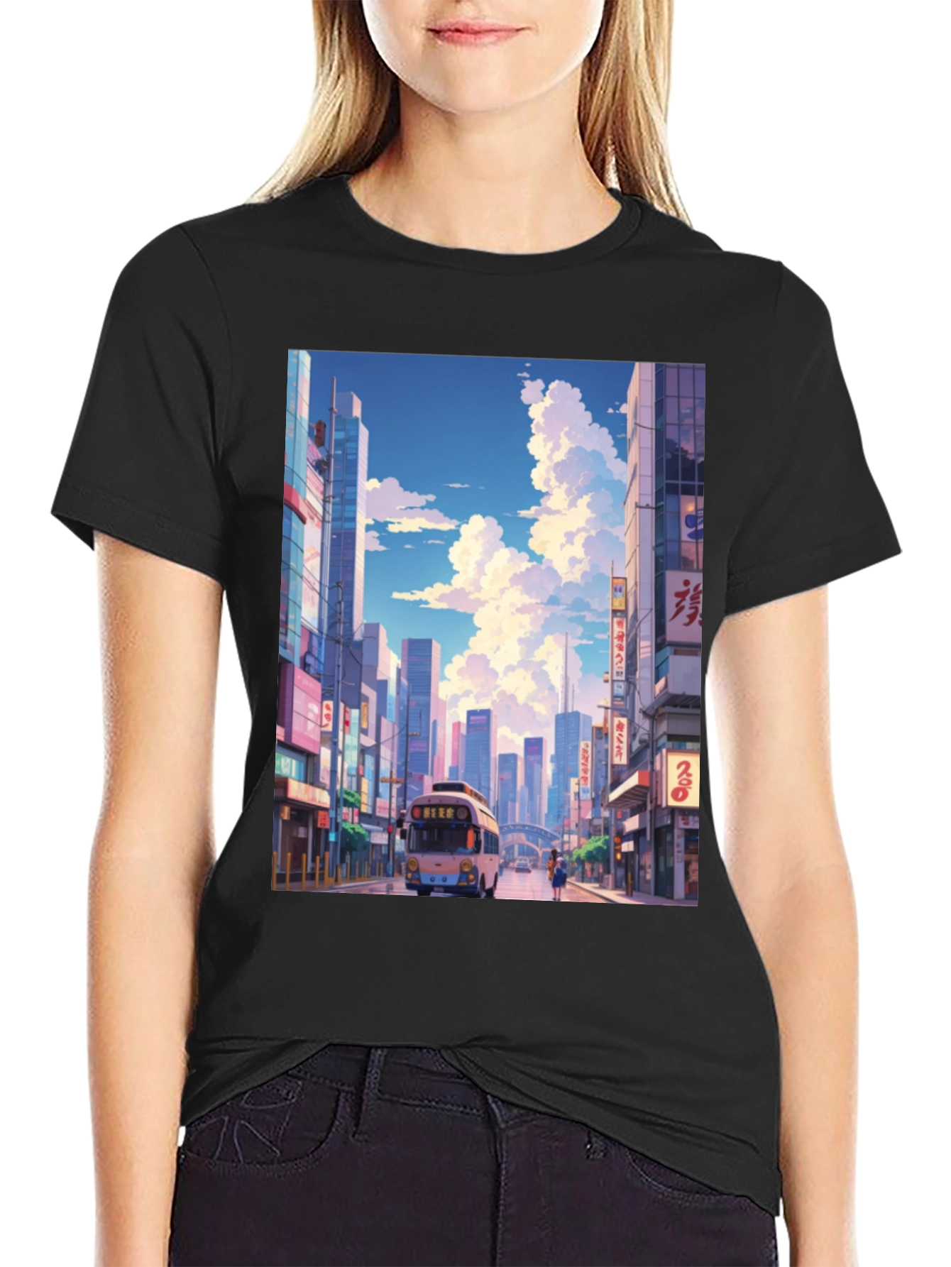 Cityscape Anime T-Shirt - Stylish Graphic Tee