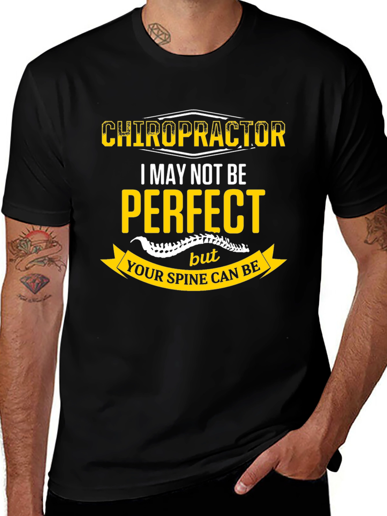 Chiropractor Perfect Spine Black T-Shirt
