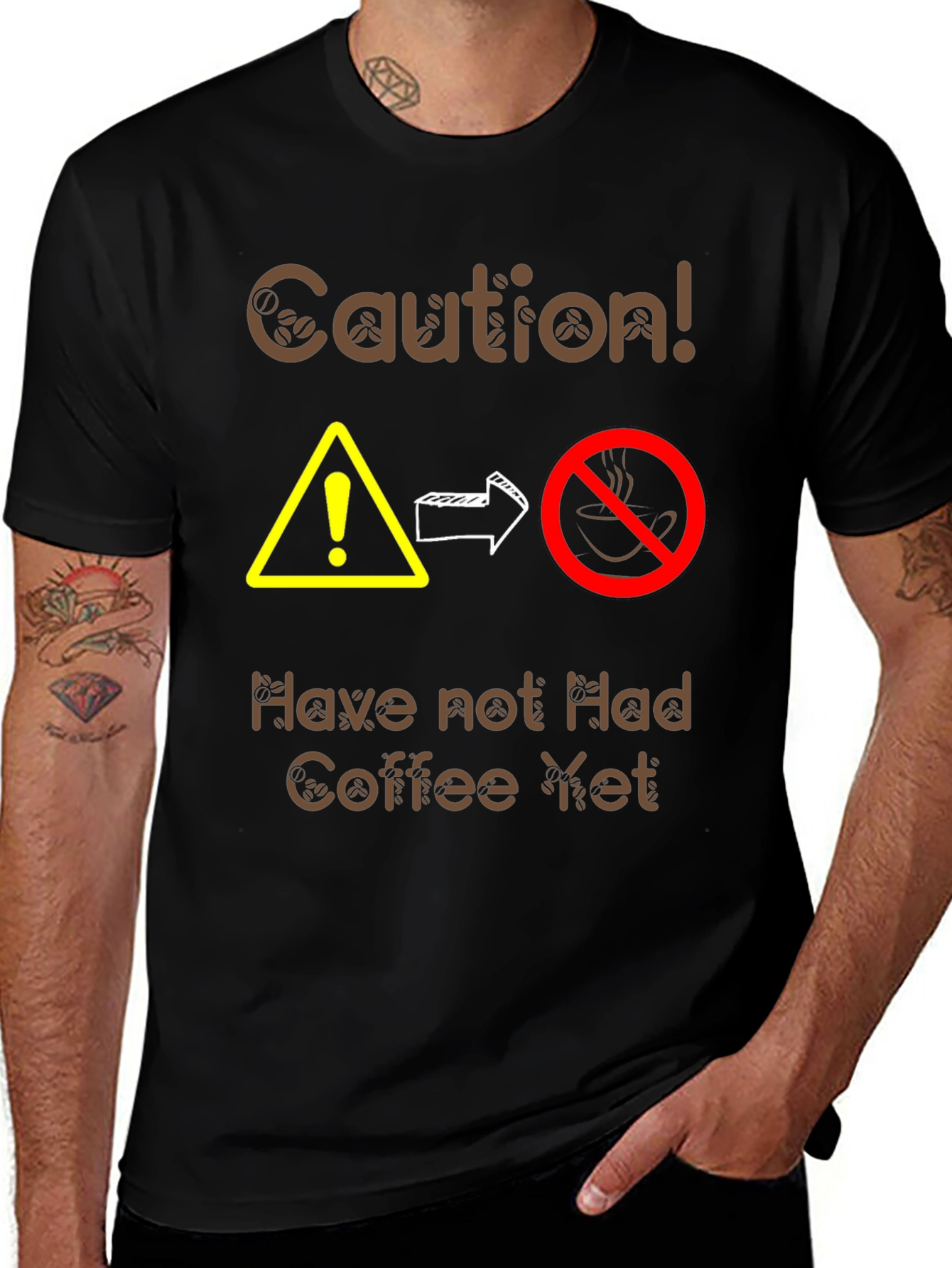 Caution Coffee T-Shirt - Funny Caffeine Warning Tee