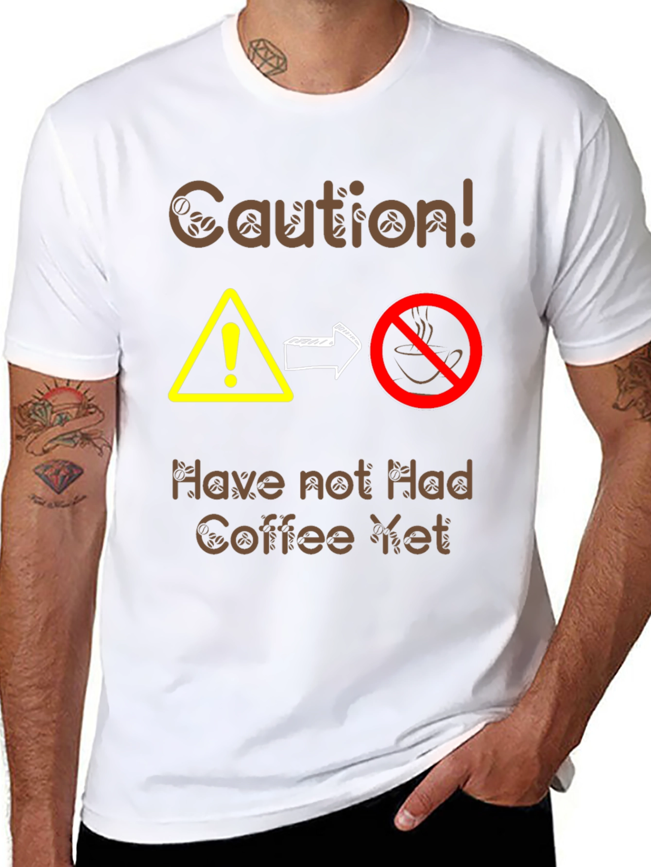 Caution Coffee T-Shirt - Funny Caffeine Warning Tee