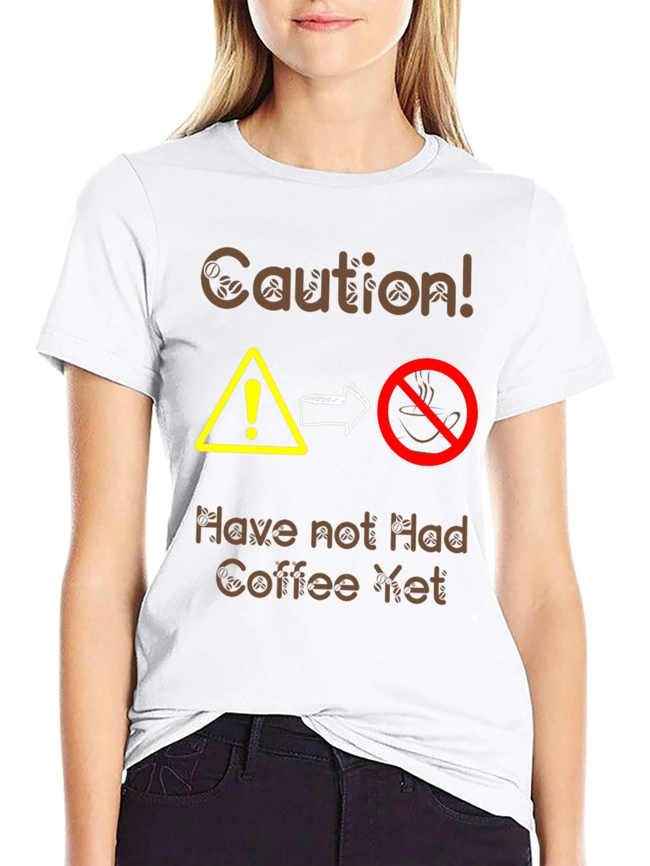 Caution Coffee T-Shirt - Funny Caffeine Warning Tee