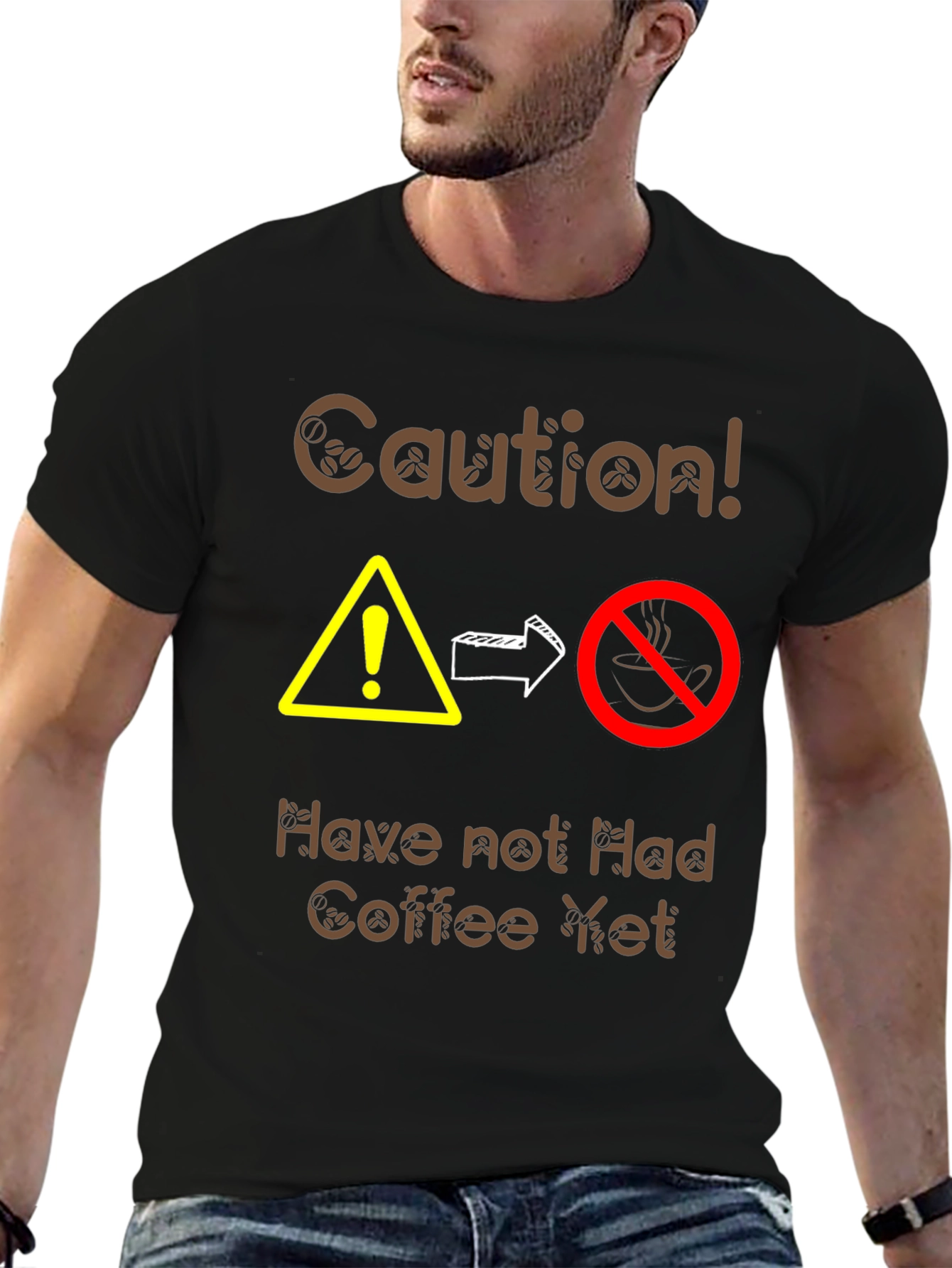 Caution Coffee T-Shirt - Funny Caffeine Warning Tee