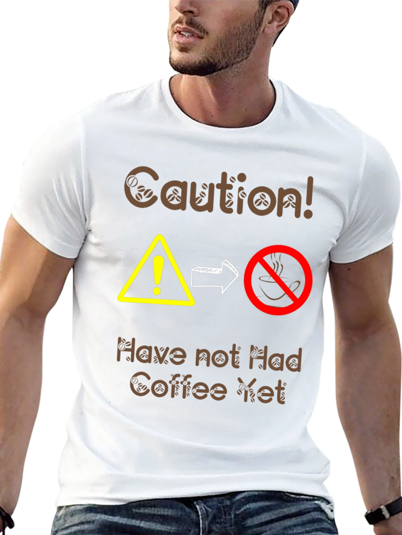 Caution Coffee T-Shirt - Funny Caffeine Warning Tee